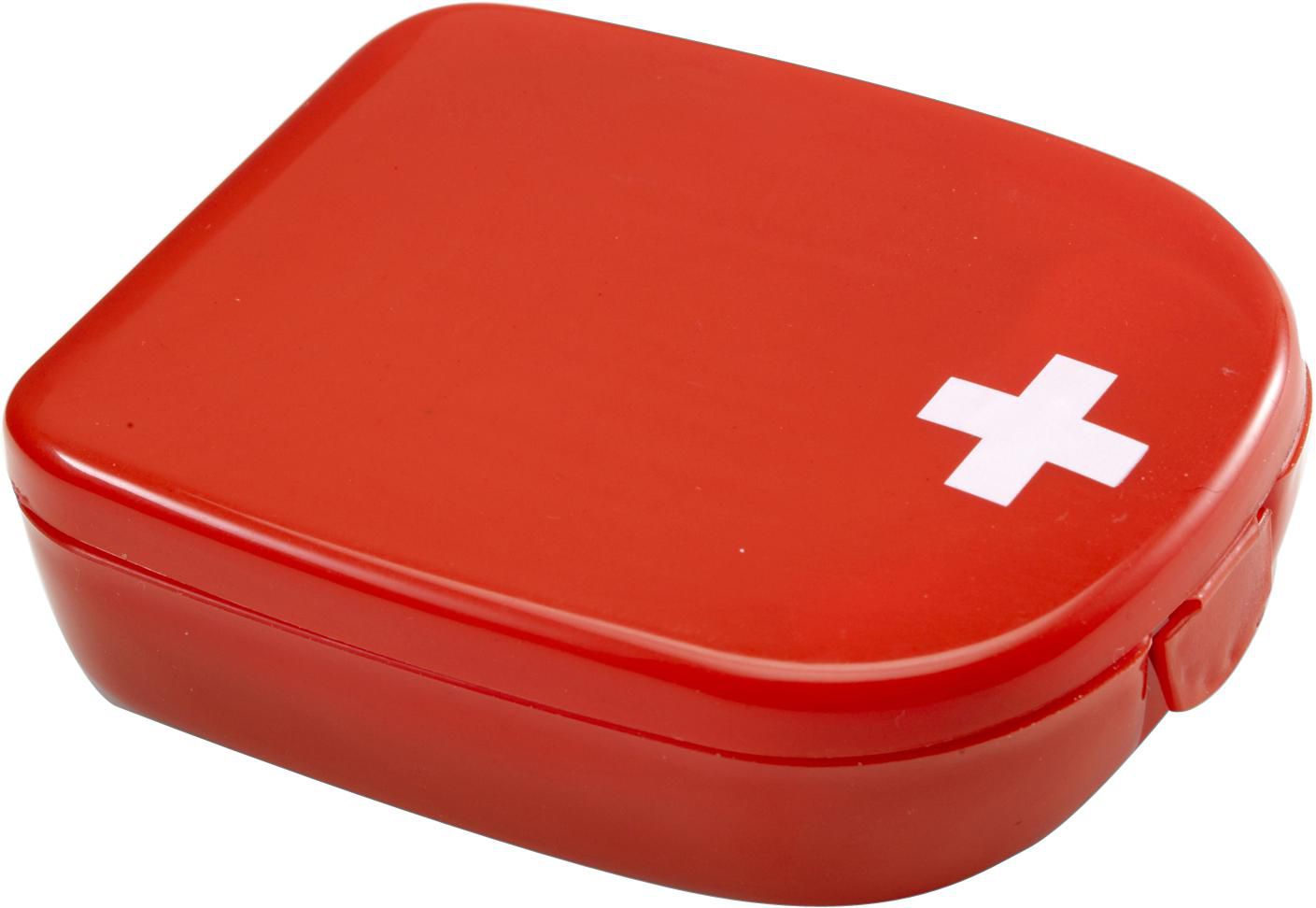 Trousse de premiers secours Mila – Boîte plastique – Rouge croix blanche, rouge