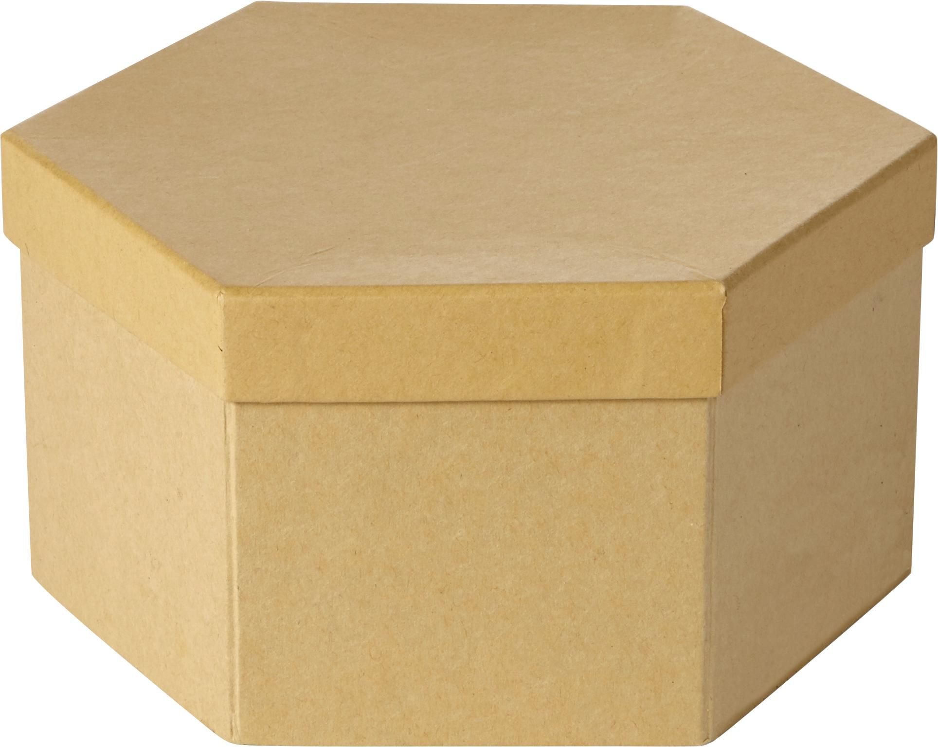 Art set Kenji – Cardboard hexagonal box – 54 pcs, brown