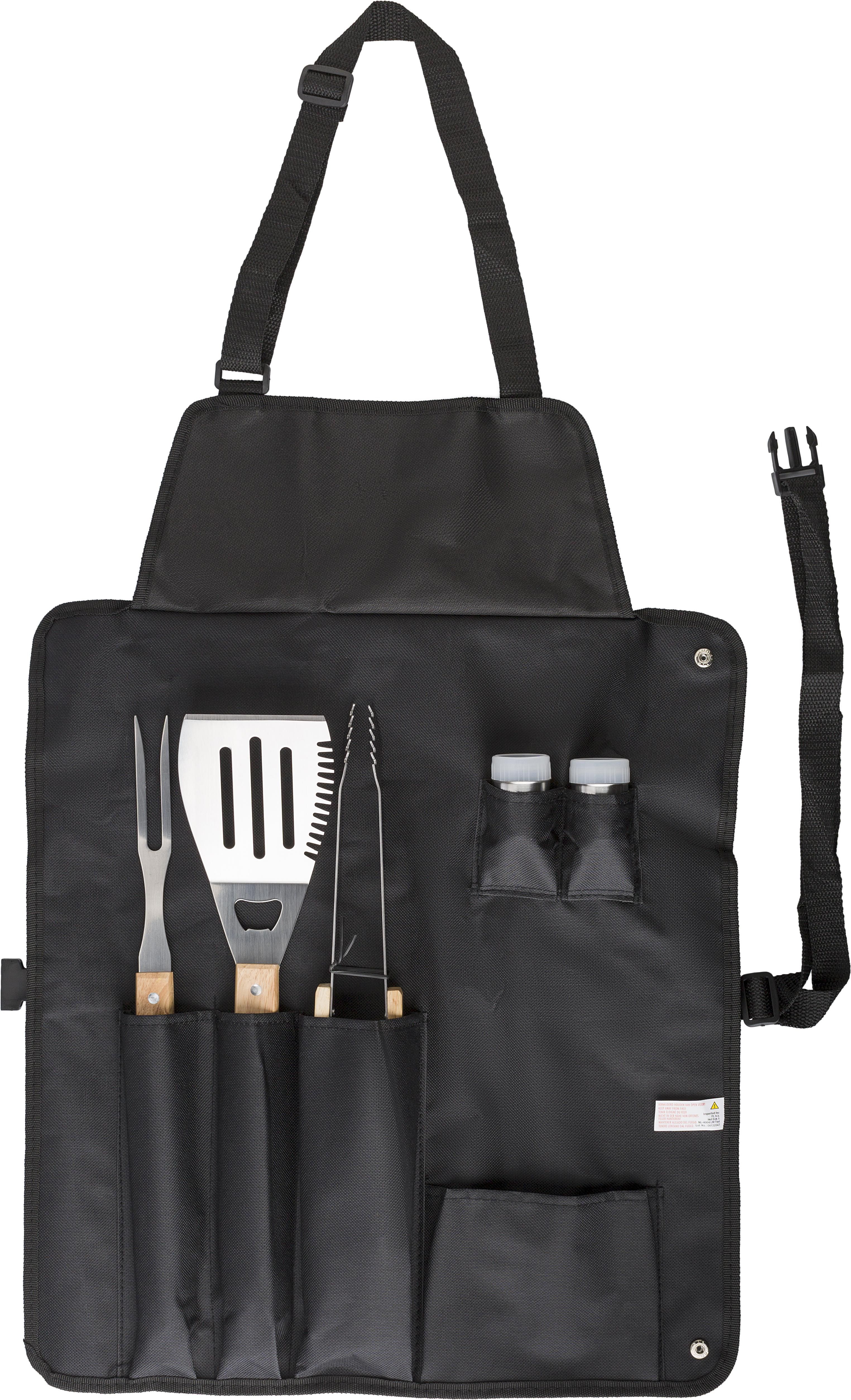 Grillset Hugo – Edelstahl – Schürze, schwarz