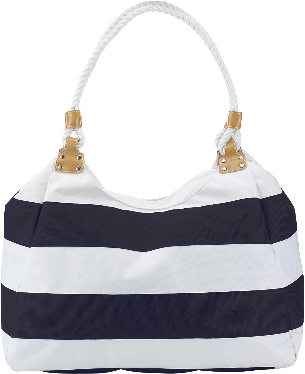 Sac de plage Christopher – Polyester 300D – 20 l, bleu/blanc