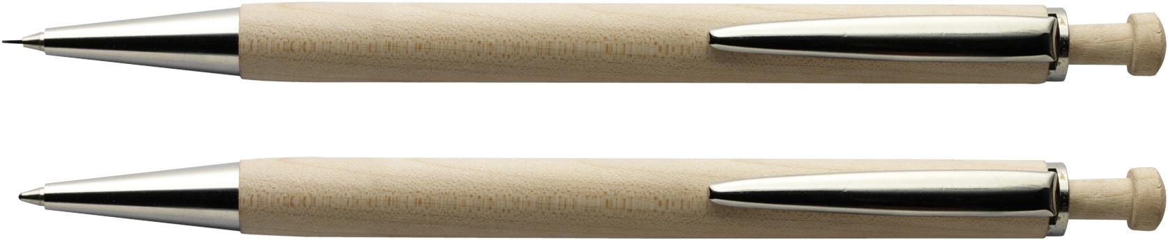 Schreibset Morris – Holzbox – Stift und Bleistift, braun