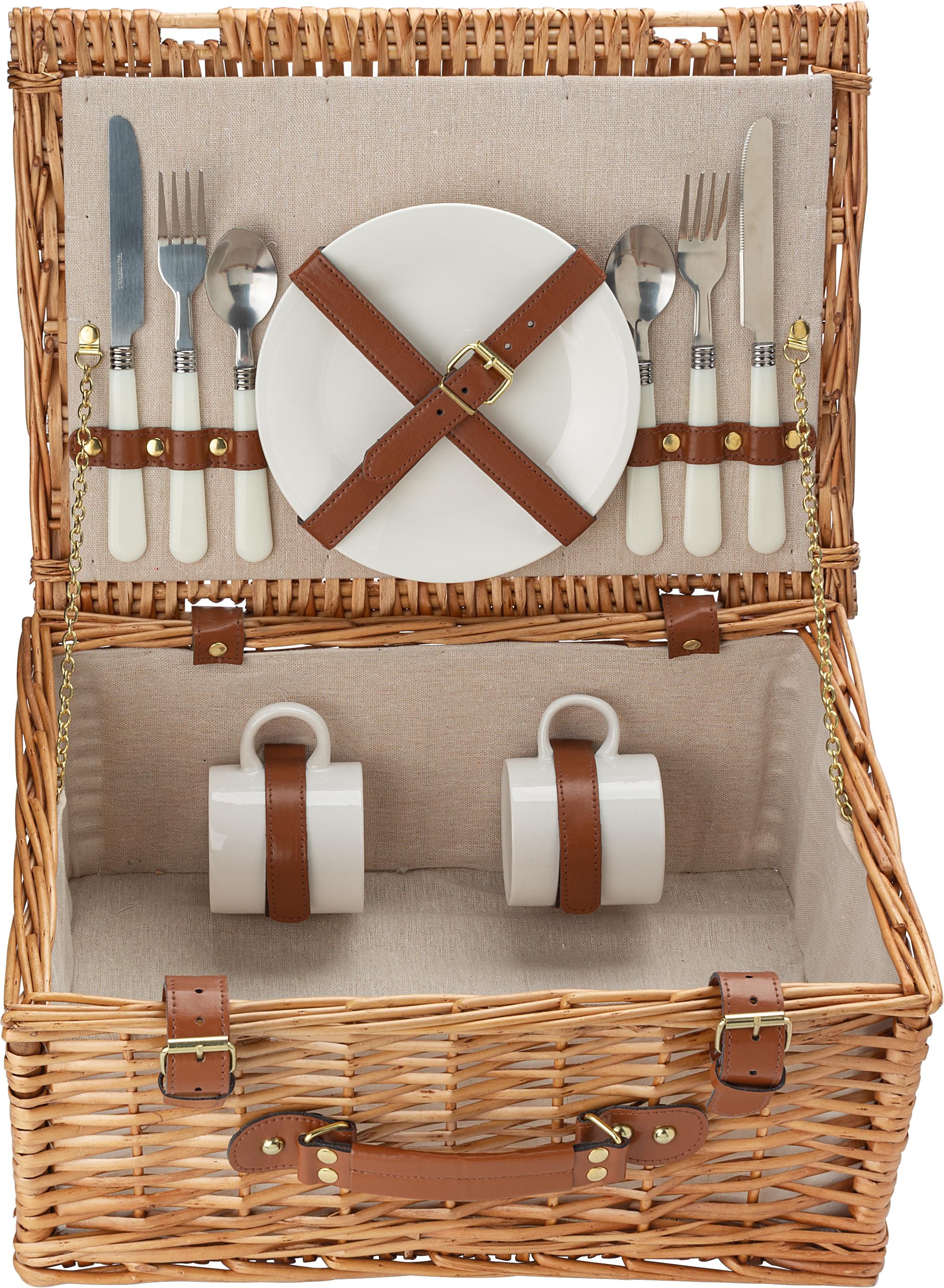 Picnic basket Effie – Willow – 2 persons, brown