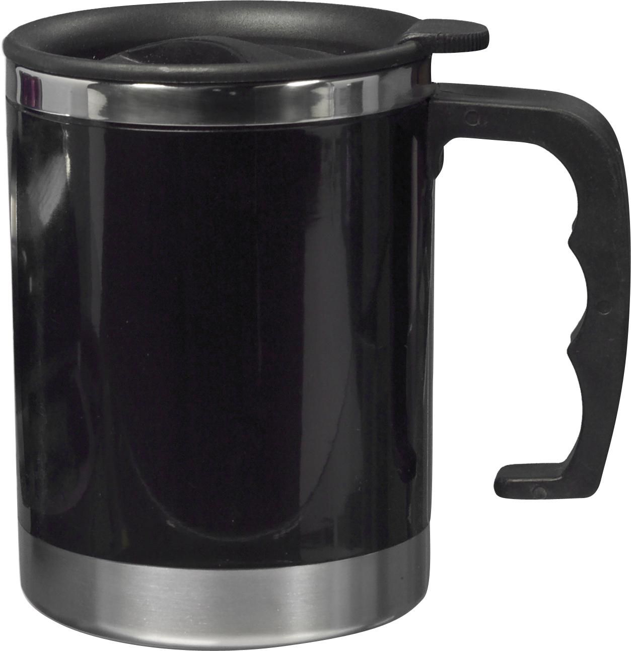 Mug isotherme Gabi – Inox – Double paroi – 400 ml, noir