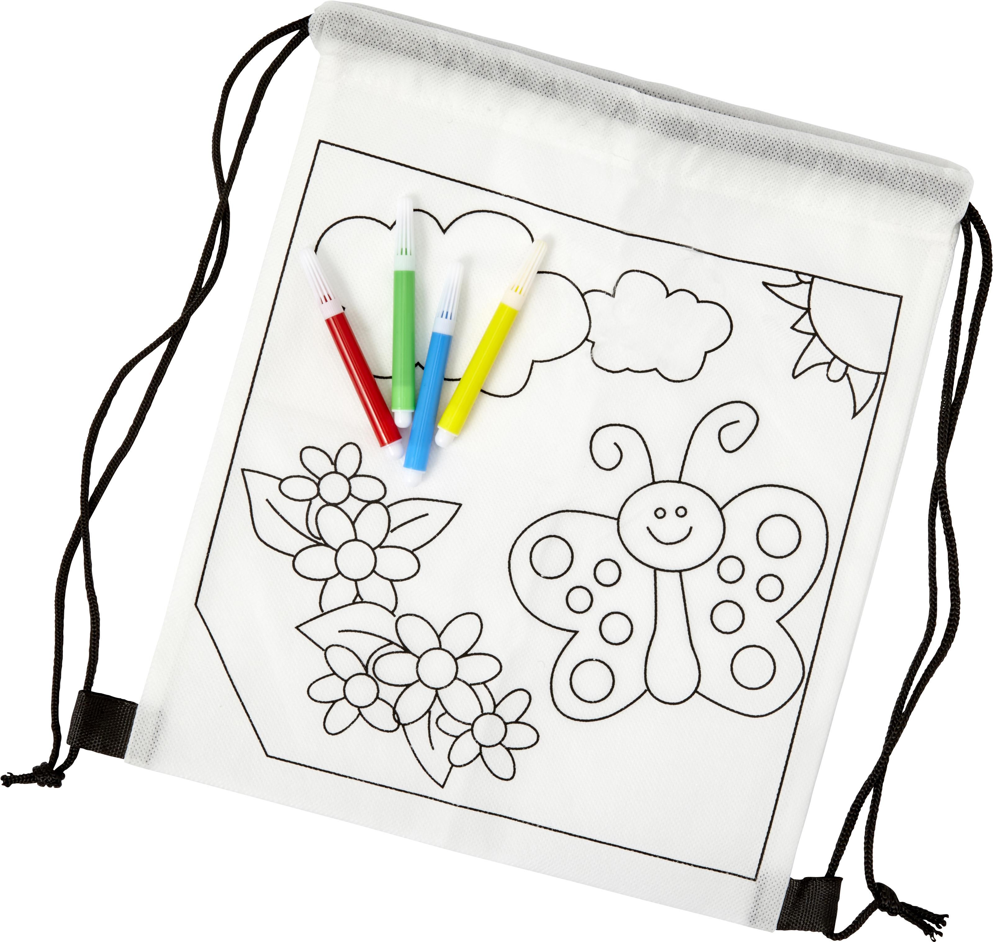 Sac à dos Santino – Non-tissé – Cordon – 2,5 l, blanc