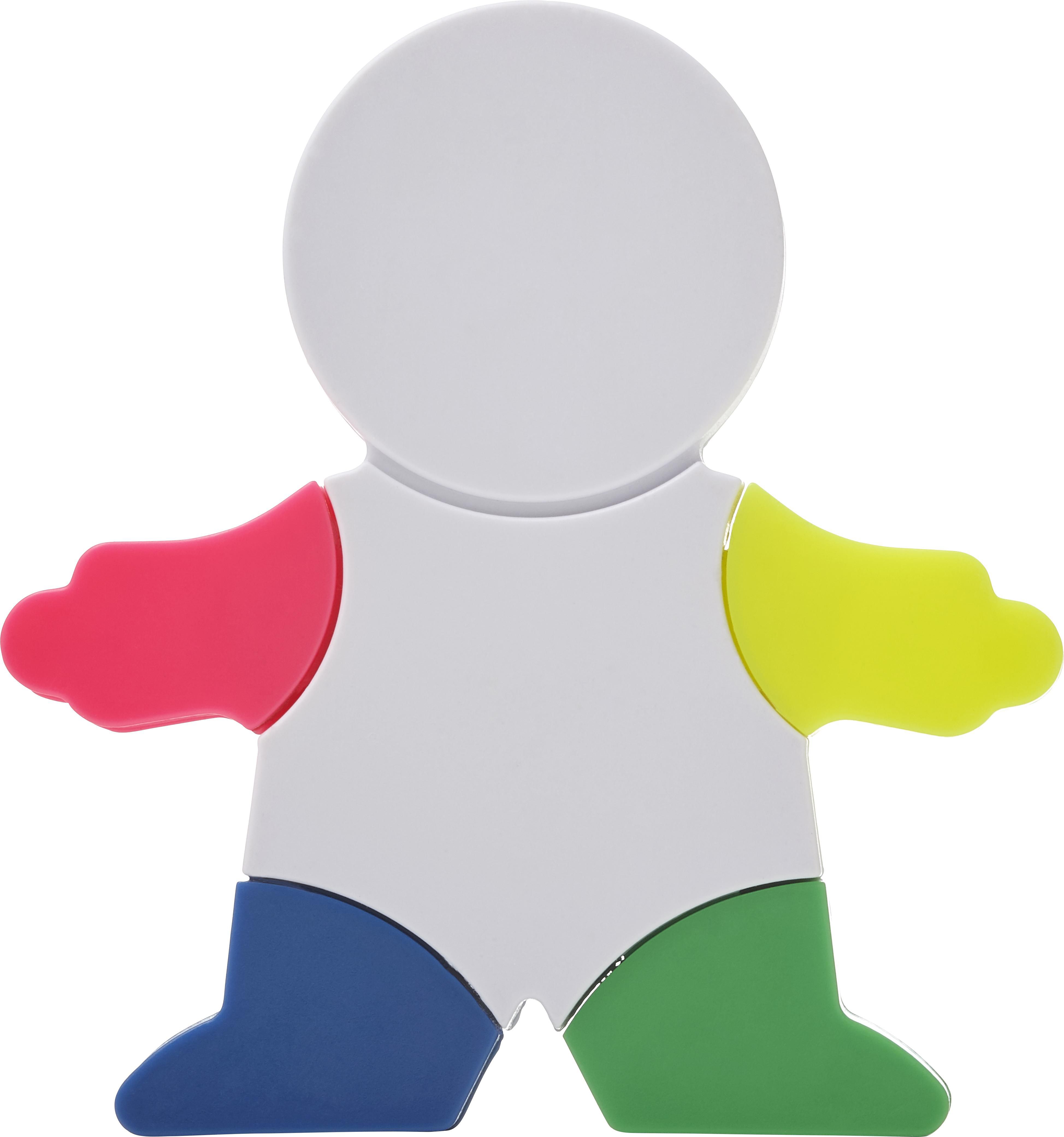Highlighter set Ella – Manikin shape – 4 colors, white