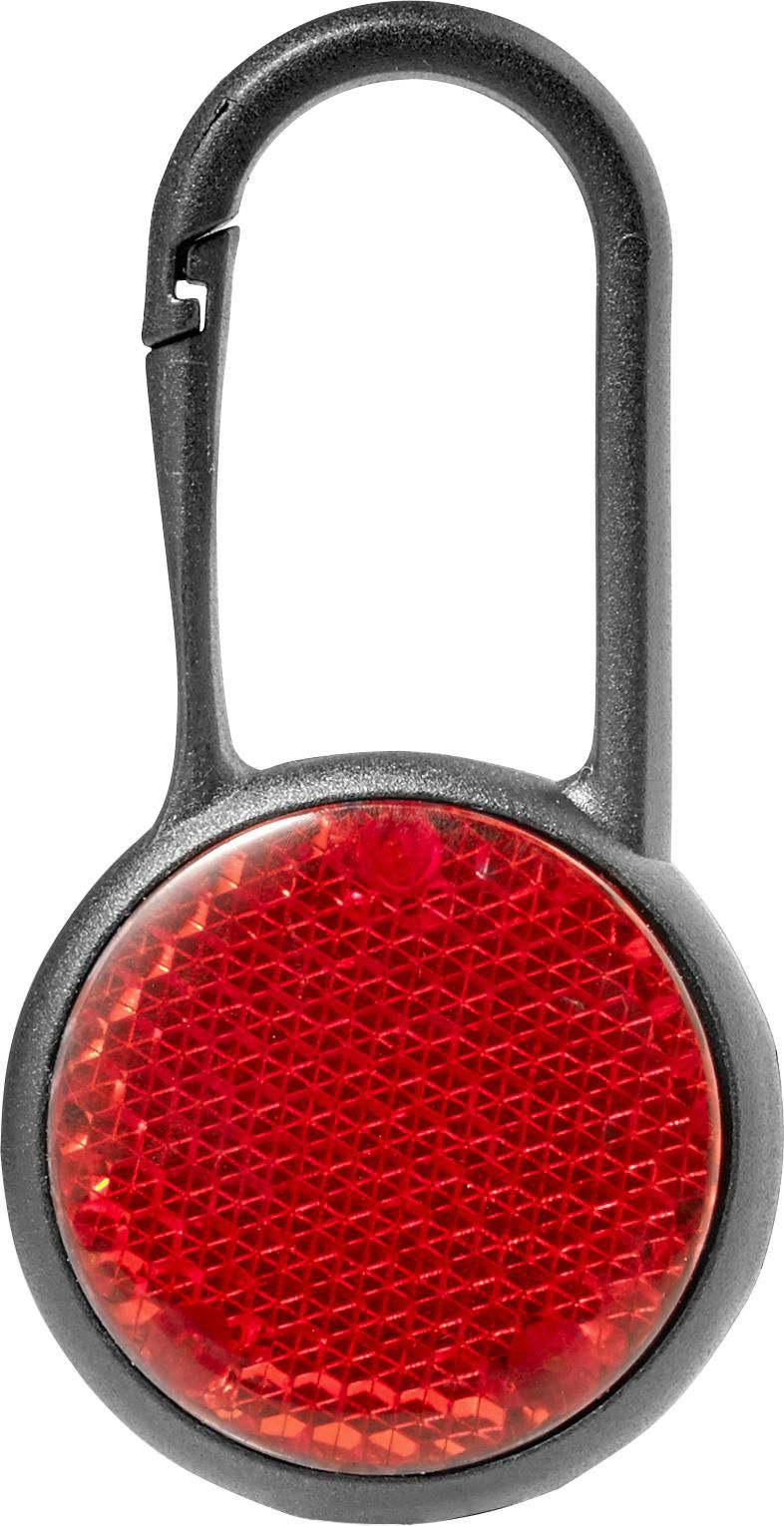 Sicherheitsleuchte Zuri – Kunststoff – Karabiner, rot