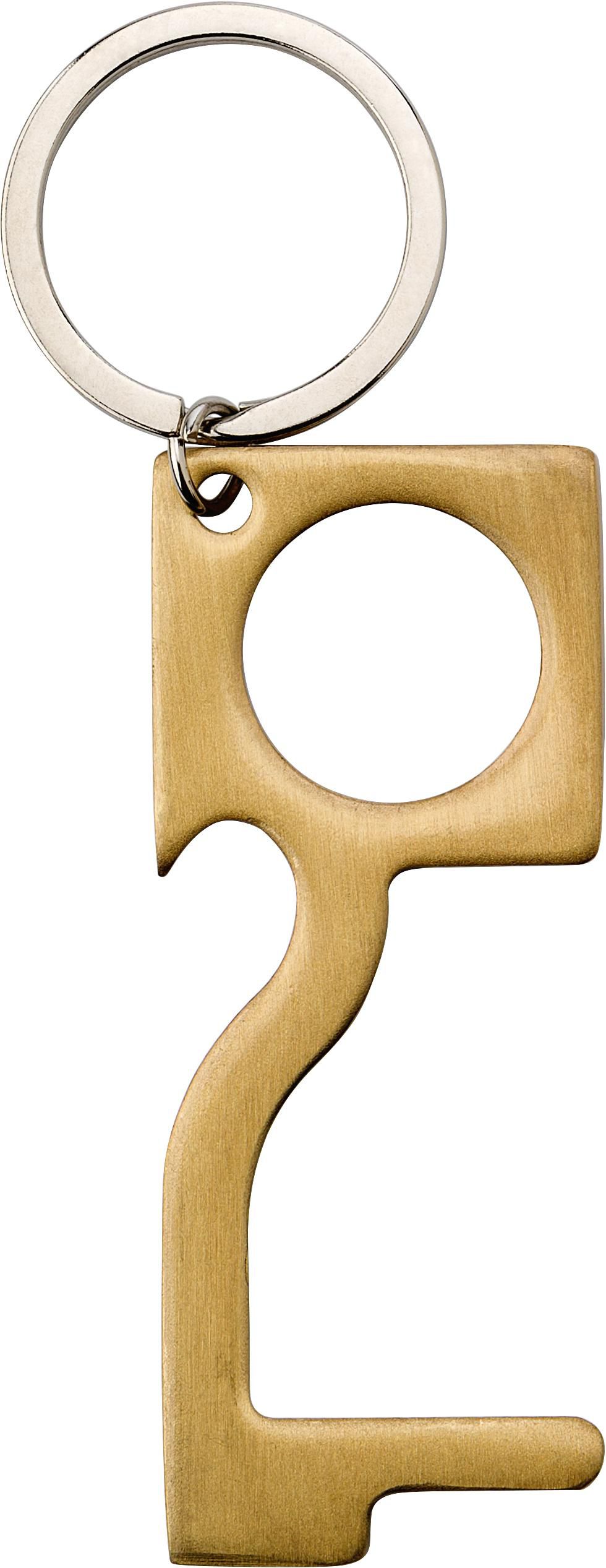 Door opener with bottle opener Finnegan, brass-coloured