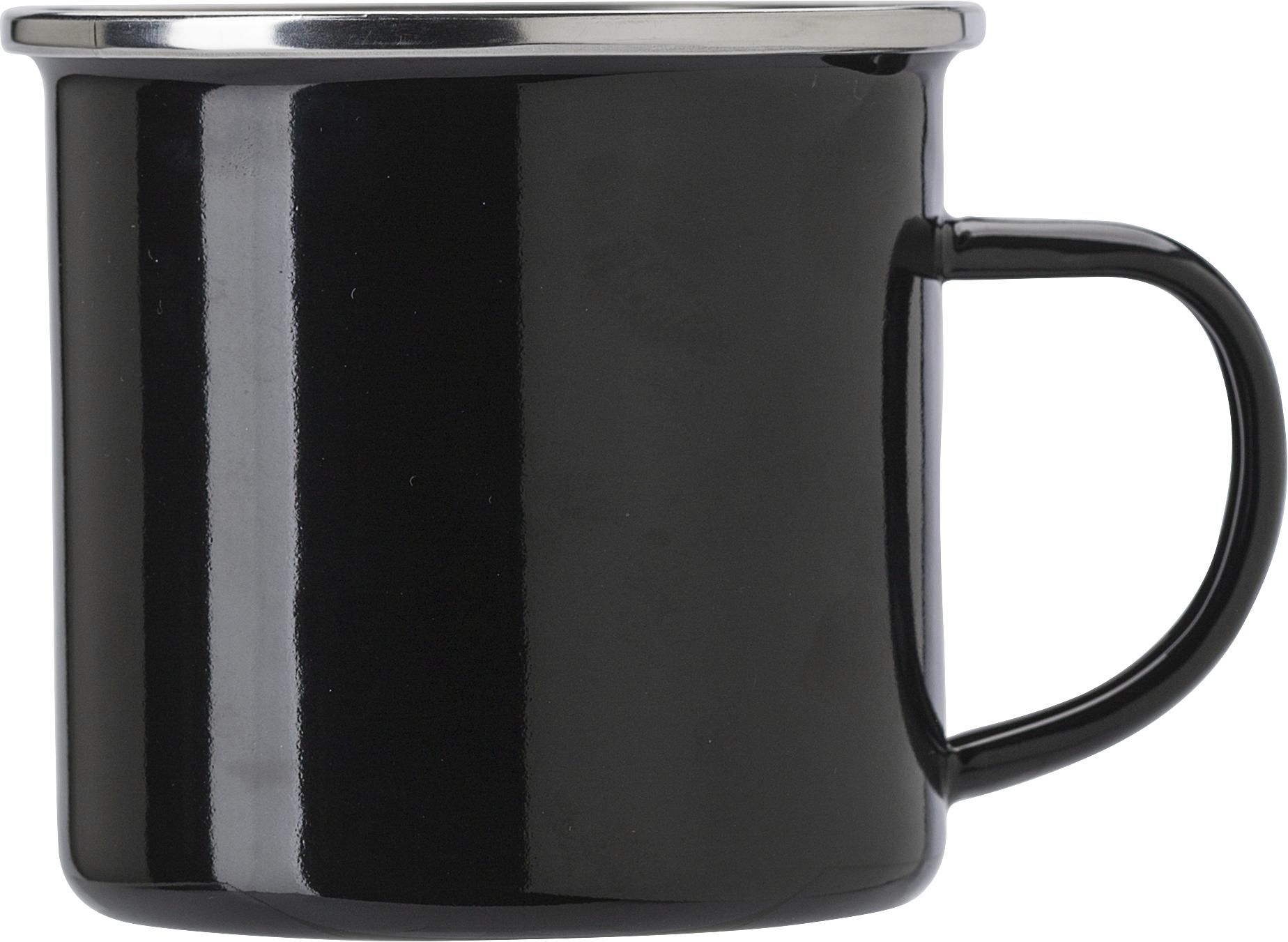 Emaille-Becher Jamaal – 350 ml, schwarz