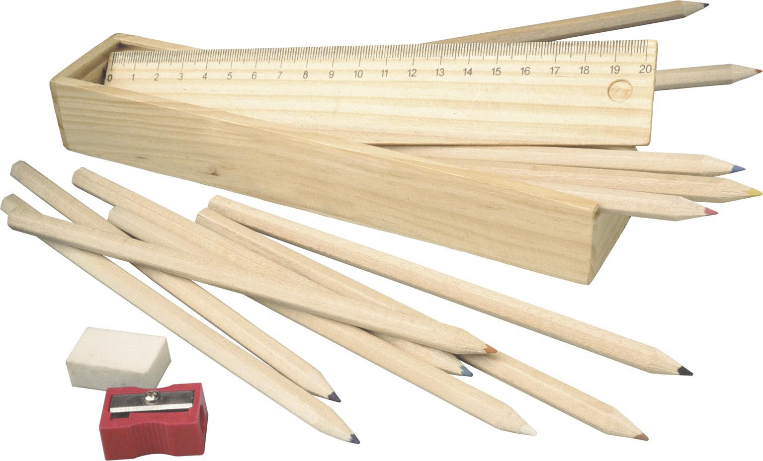 Drawing set Carmelita – Wooden box, brown