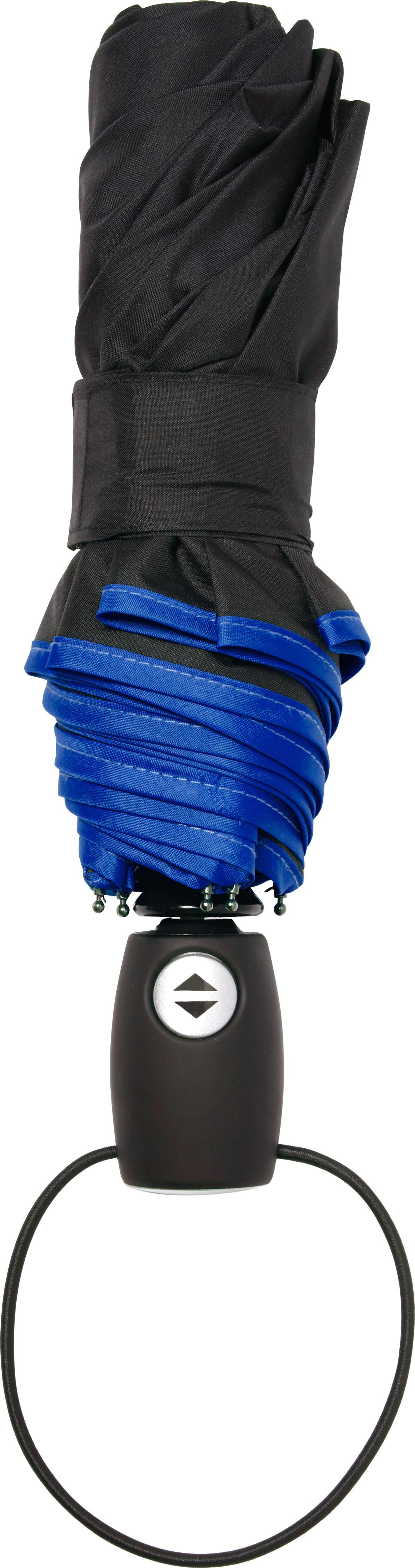 Automatischer Regenschirm Ben – Pongé – Sturmsicher, blau