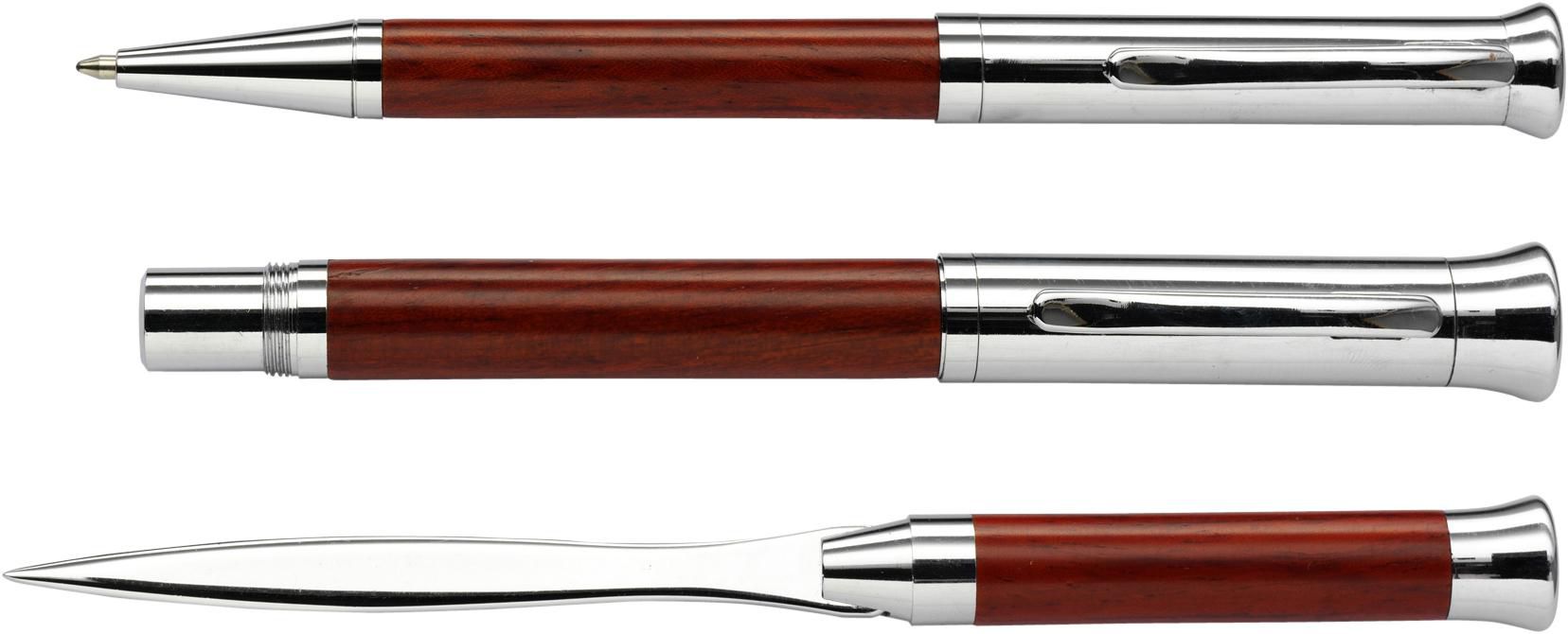 Writing set Paulette – Rosewood – 3 pcs, brown