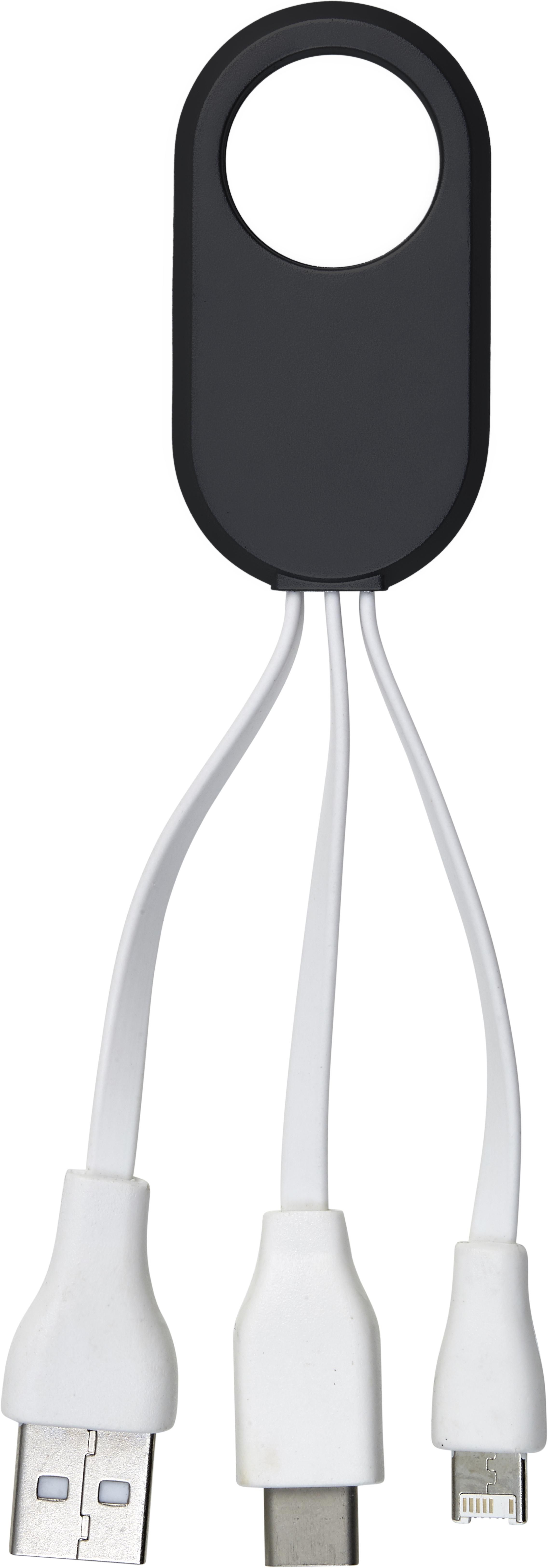 Ladekabel Pilar – 3-in-1, schwarz