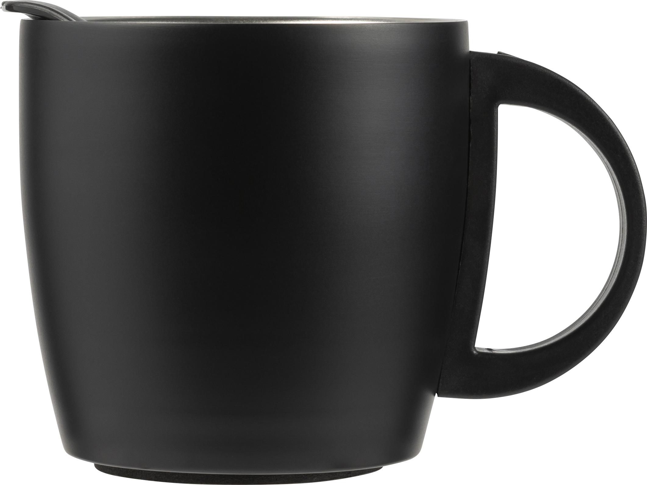 Travel mug Rania – Stainless steel – 350 ml, black