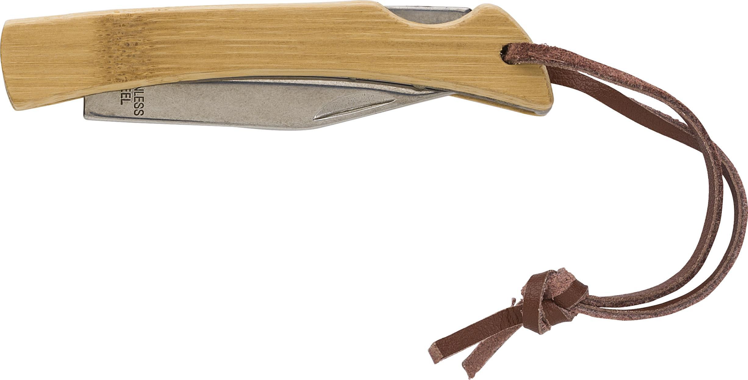 Klappmesser Beckett – Bambus, braun