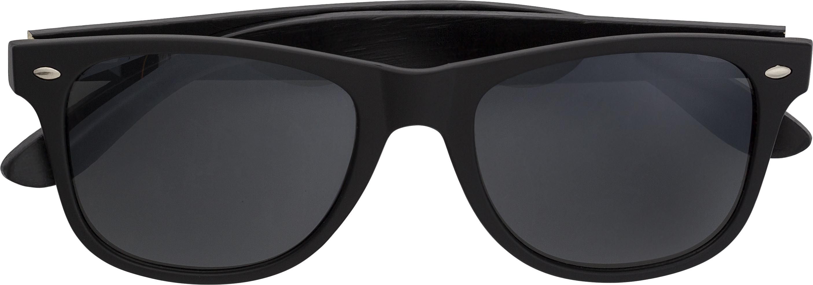 Sunglasses Jaxon – Plastic frame and bamboo arms – UV400, black