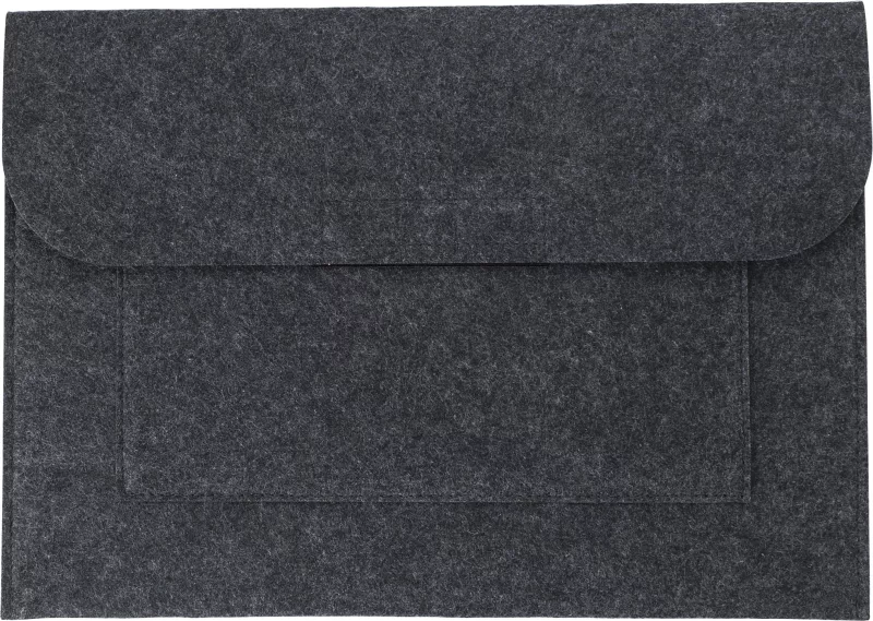Document pouch Riley – Felt – Velcro closure, dark grey