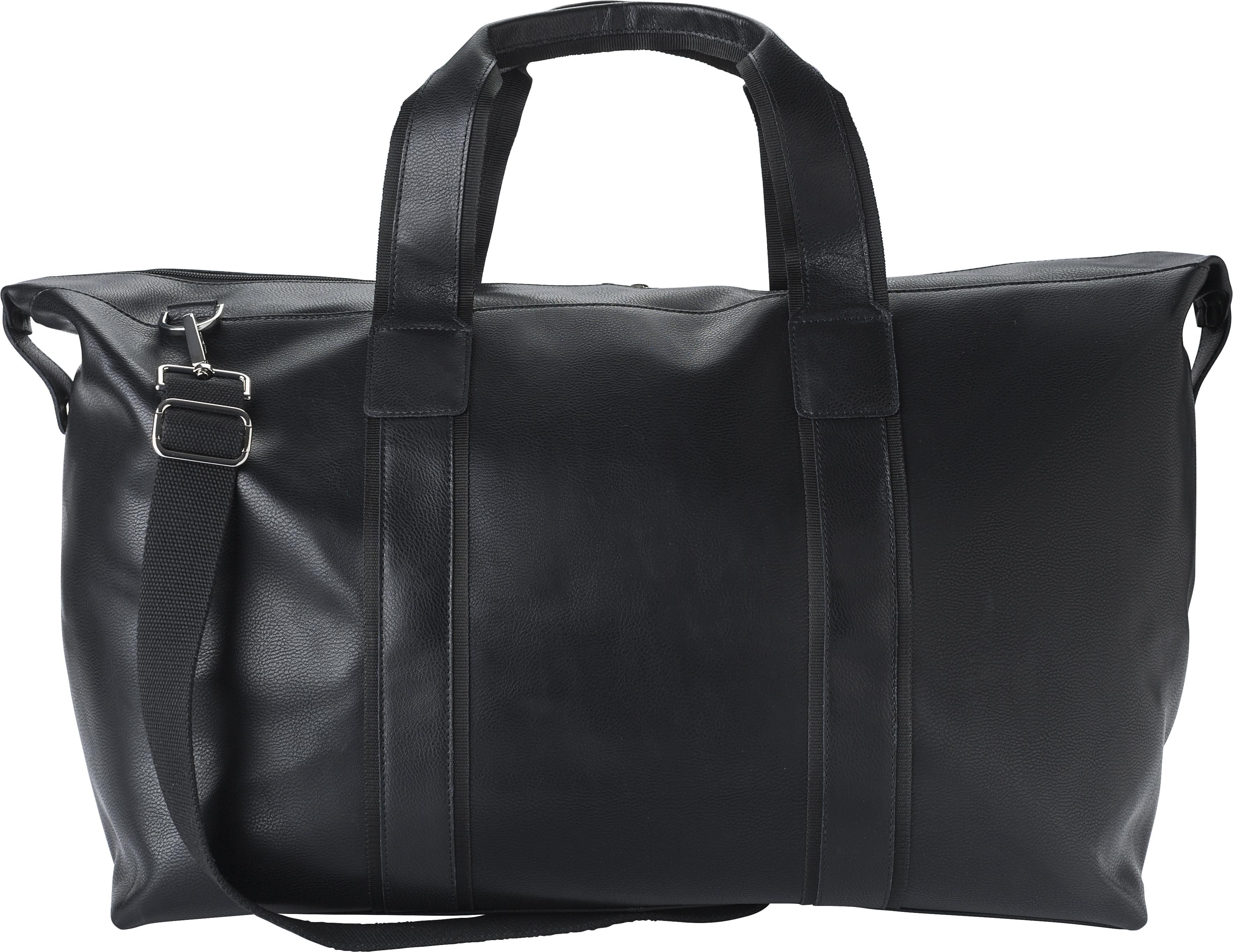 Weekend bag Noah – Leather – 7 l, black