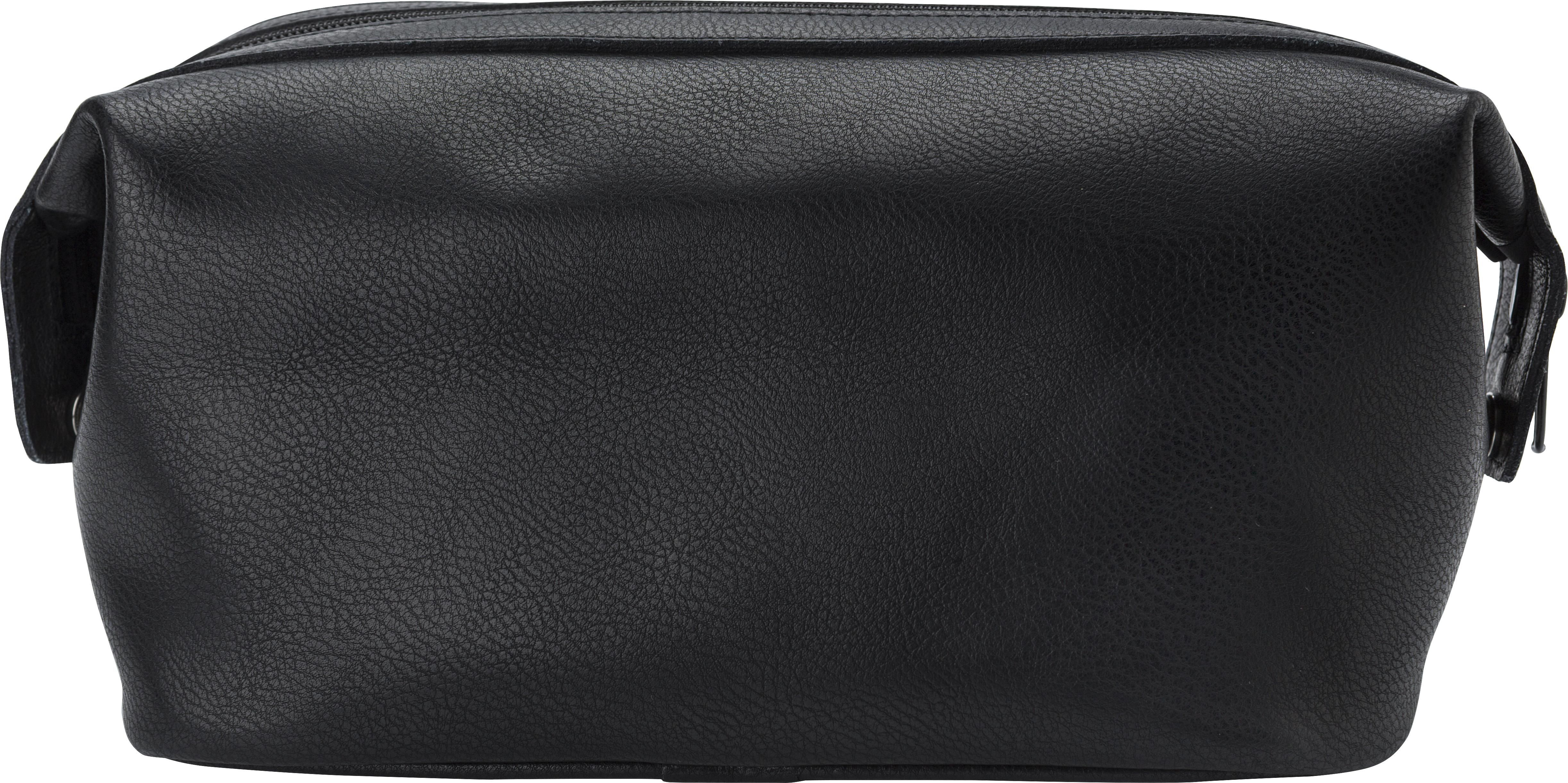 Toiletry bag Flynn – Leather – 0.5 l, black