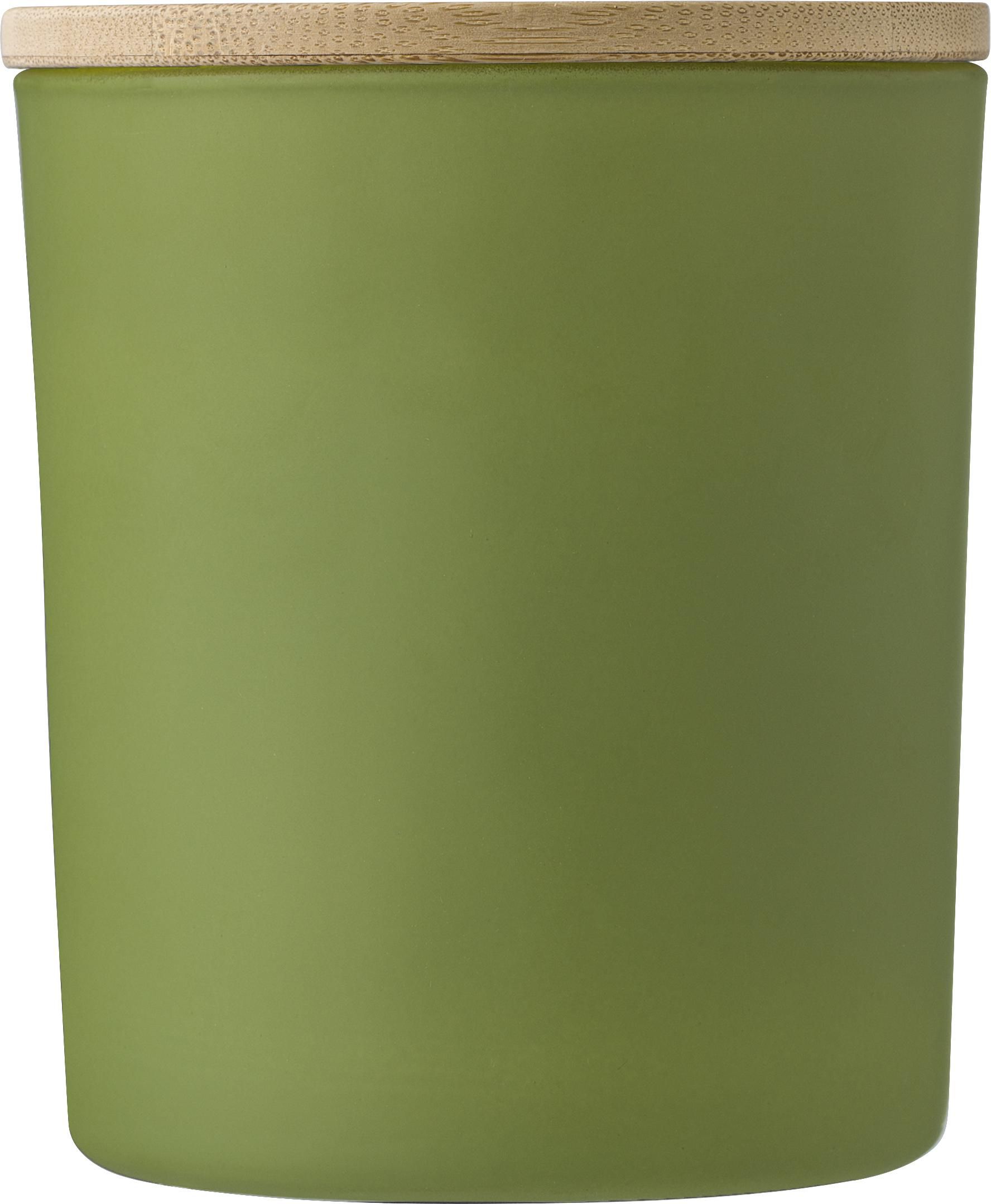 Glass candle Matthew, green