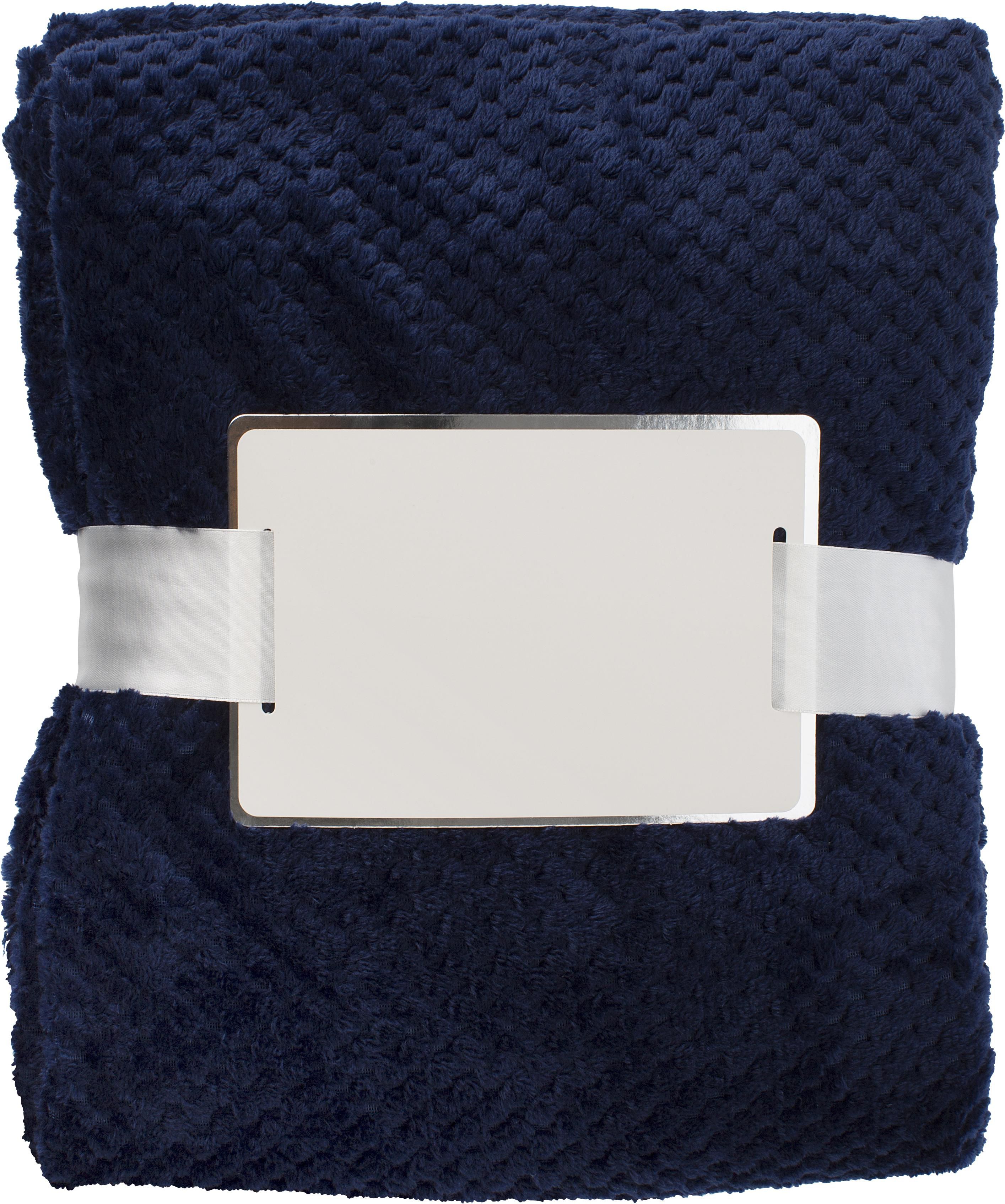 Blanket Nikolai – Flannel fleece 230 g/m² – Waffle design, blue