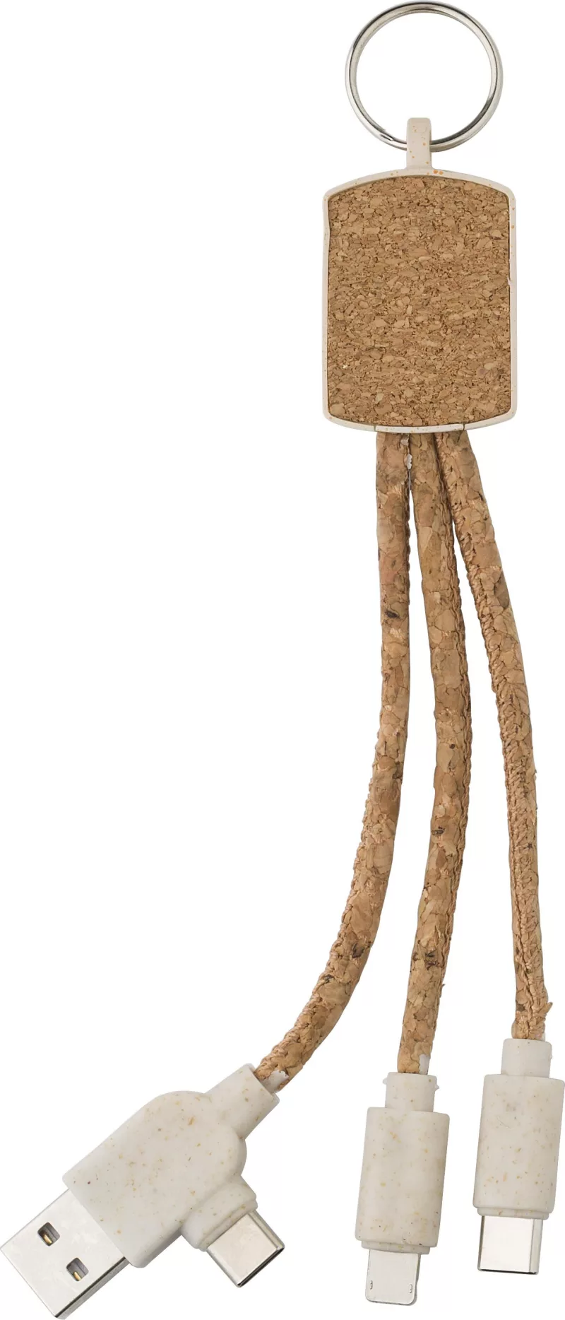 Charging cable Landry – Key chain – Cork, brown