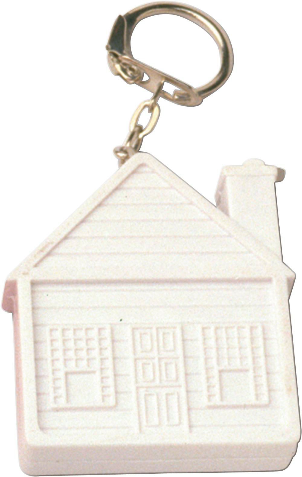 Tape measure keychain Dane – Plastic – 2 meter – House shape, white