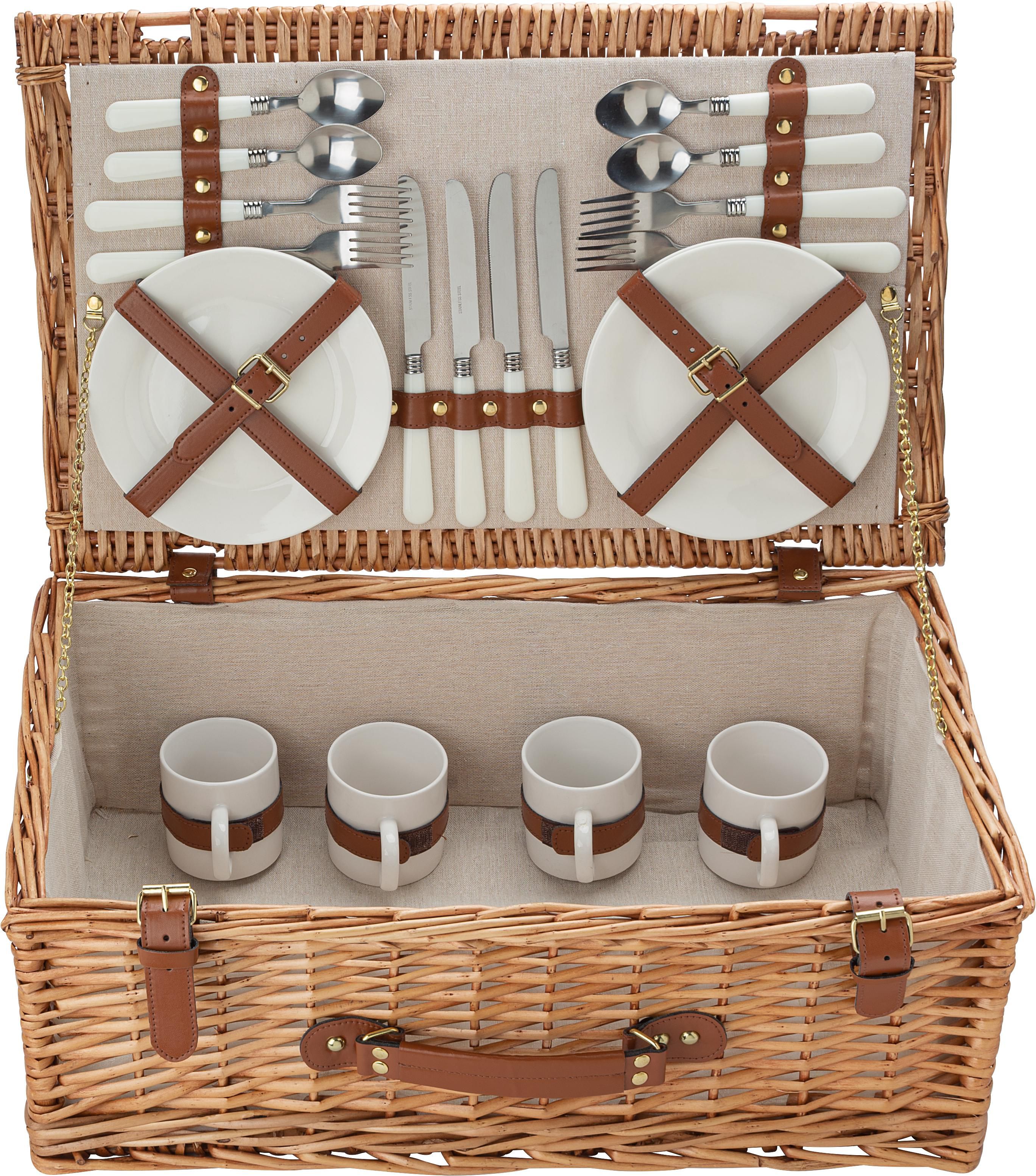 Picnic basket Levin – 4 persons, brown