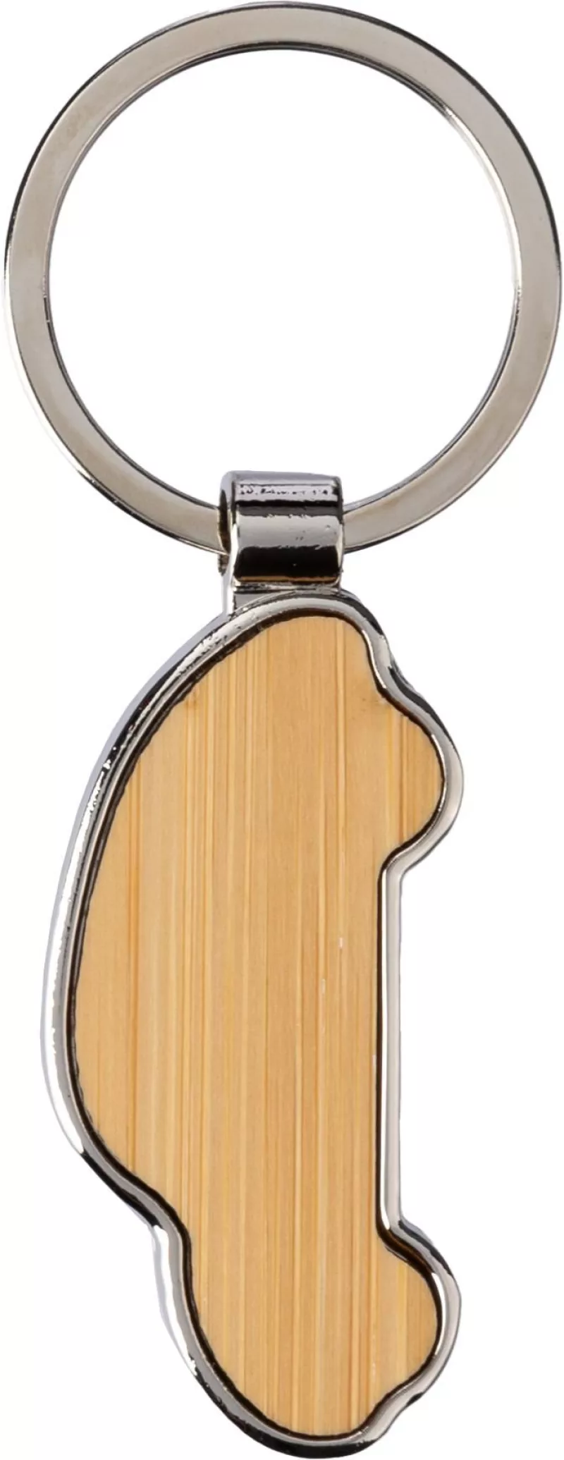 Key chain Angelika – Bamboo – Car shape, brown