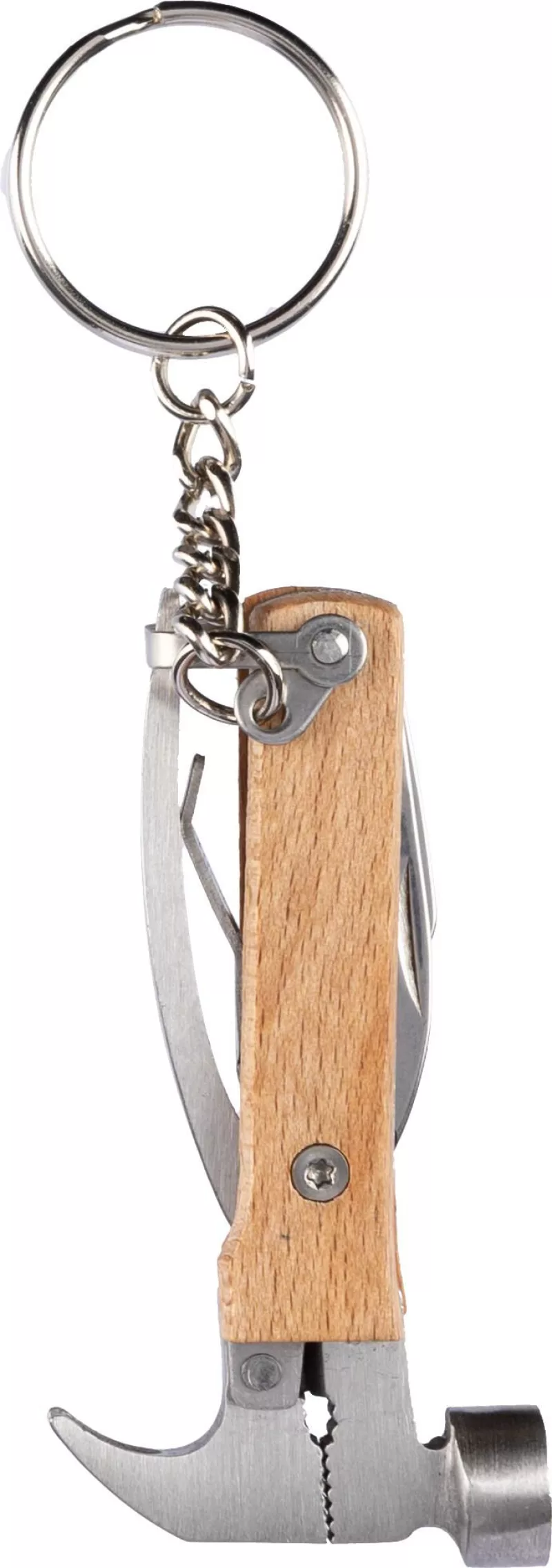 Key chain Heinrich – Bamboo – Multitool, brown