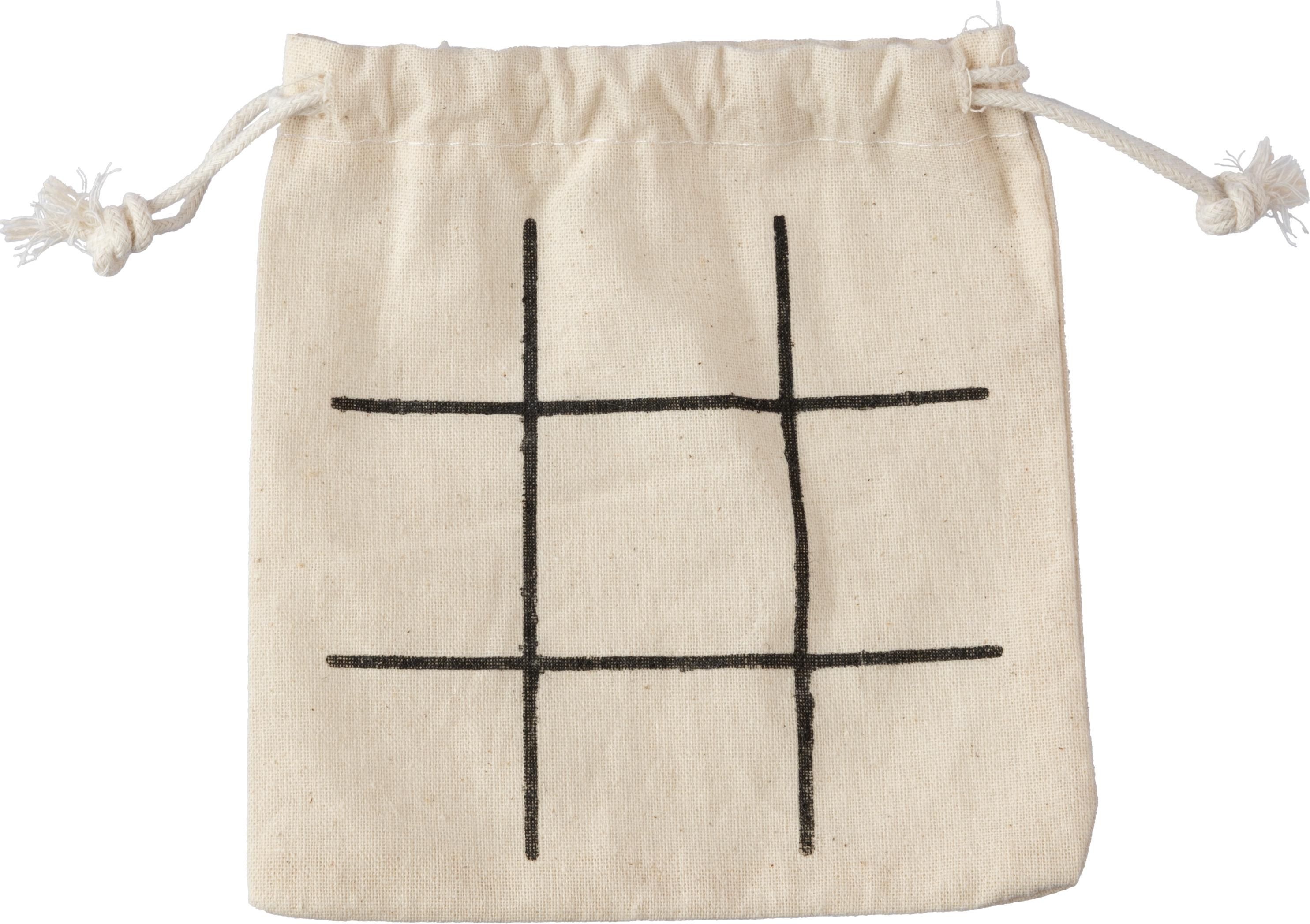 Jeu de morpion – Bois – Pochette coton, kaki écru