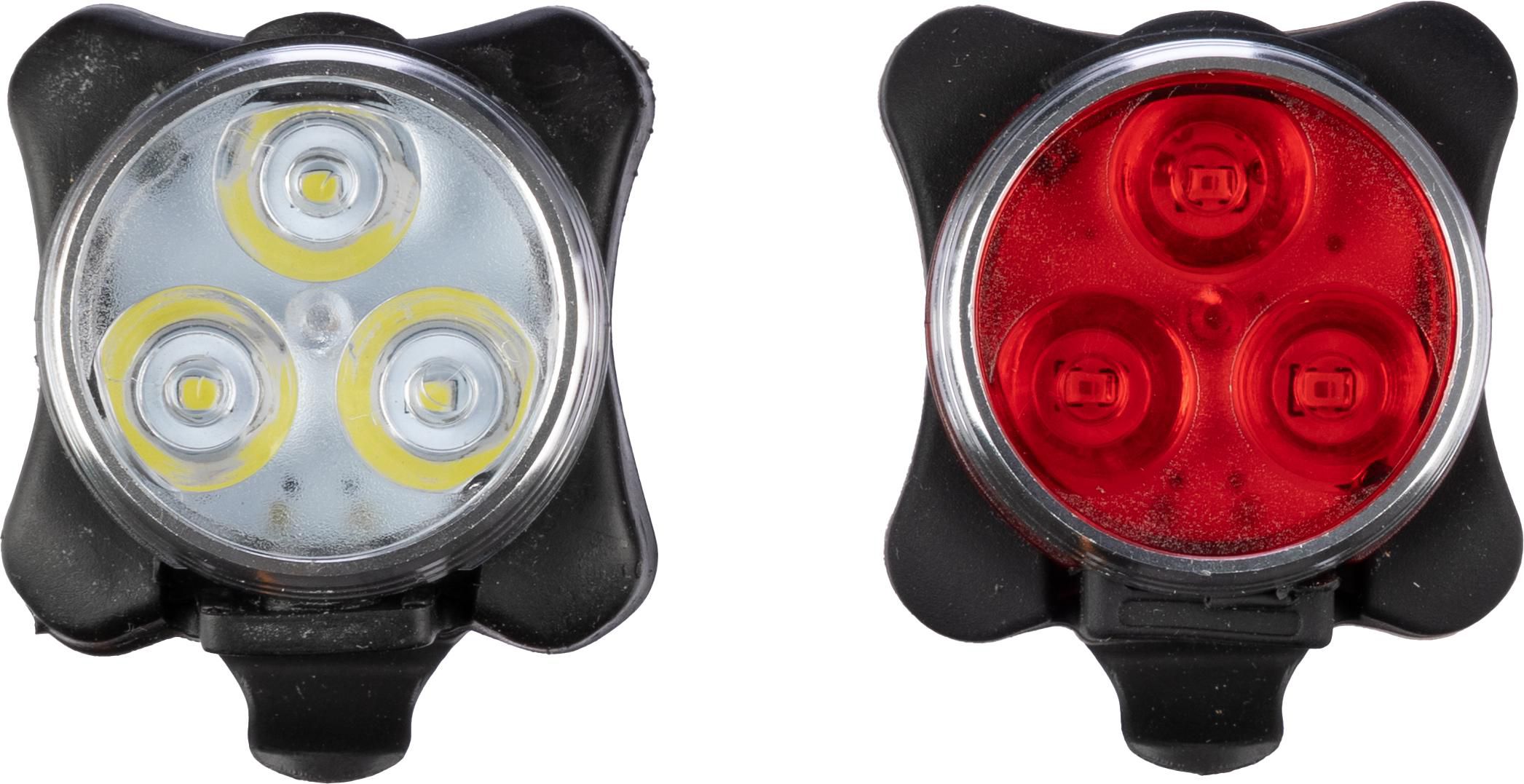 Fahrradlicht-Set Elisabeth – Kunststoff und Silikon – Aufladbar – 4 Modi, custom/multicolor
