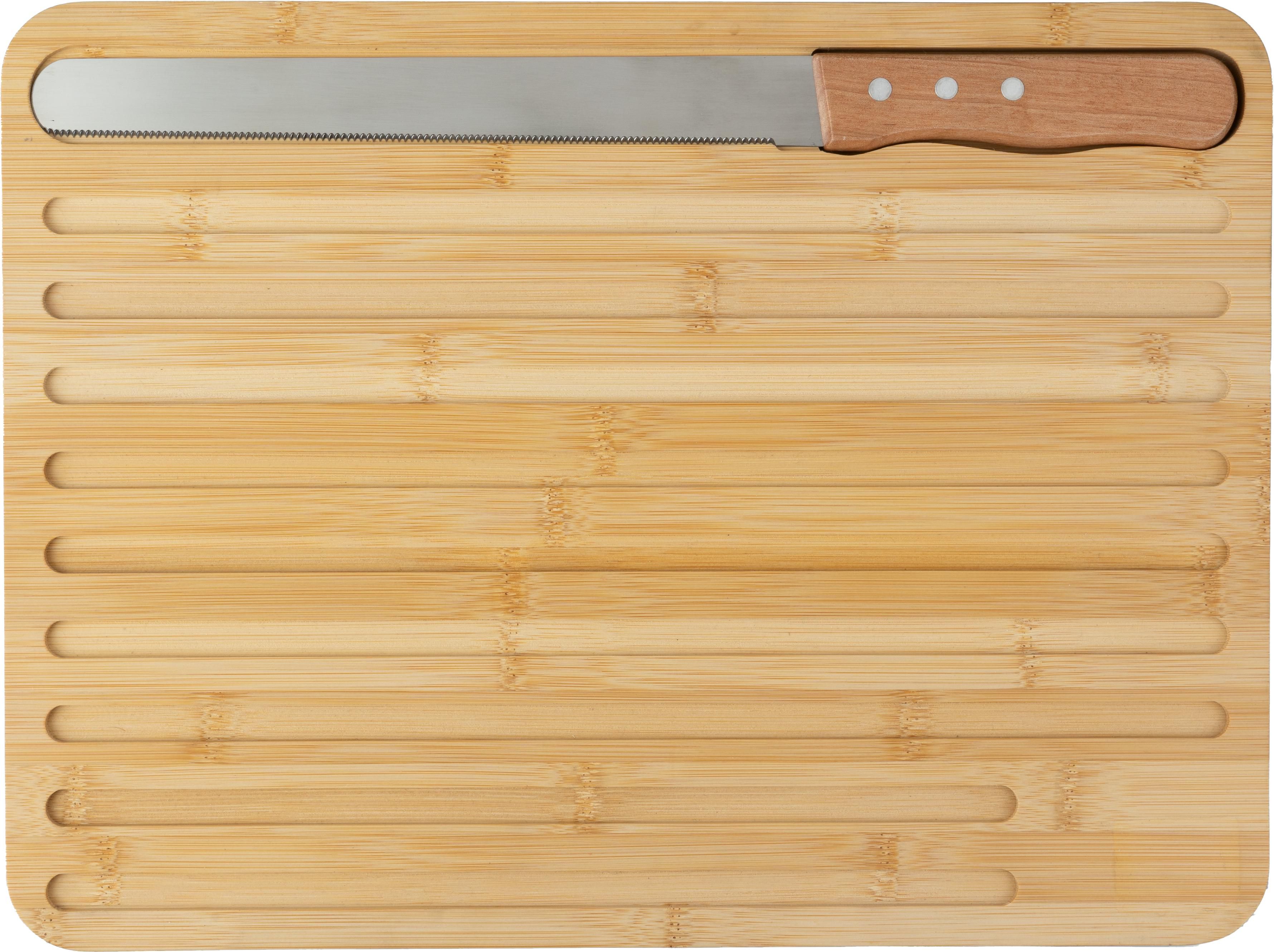 Schneidebrett Werner – Bambus – Mit Messer, braun