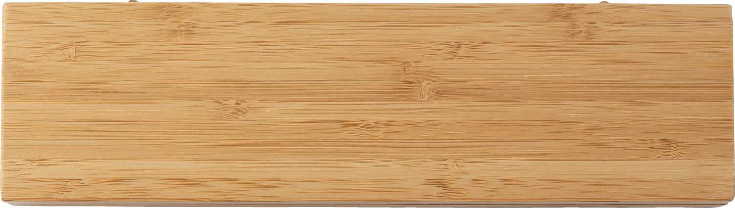 Set de couteaux Tony – Bambou – 2 pcs – Boîte magnétique, brun