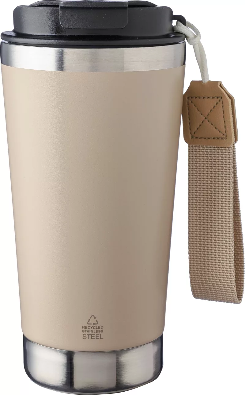 Double-walled travel mug Kayla – 500 ml, beige