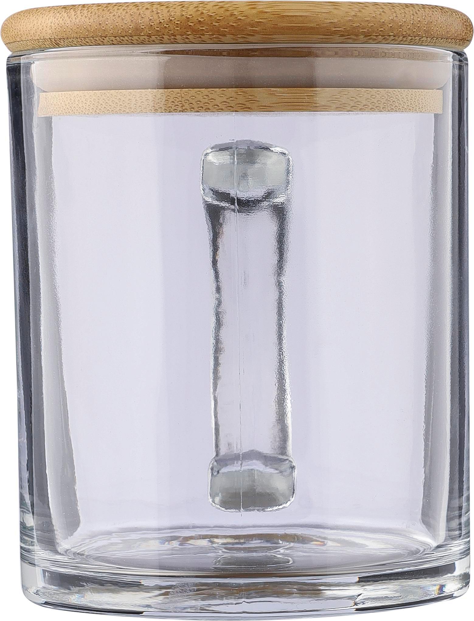 Trinkbecher Ashley – Glas – Bambusdeckel – 300 ml, neutral