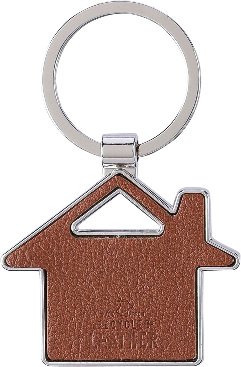 Key chain Jim – Leather – House, brown