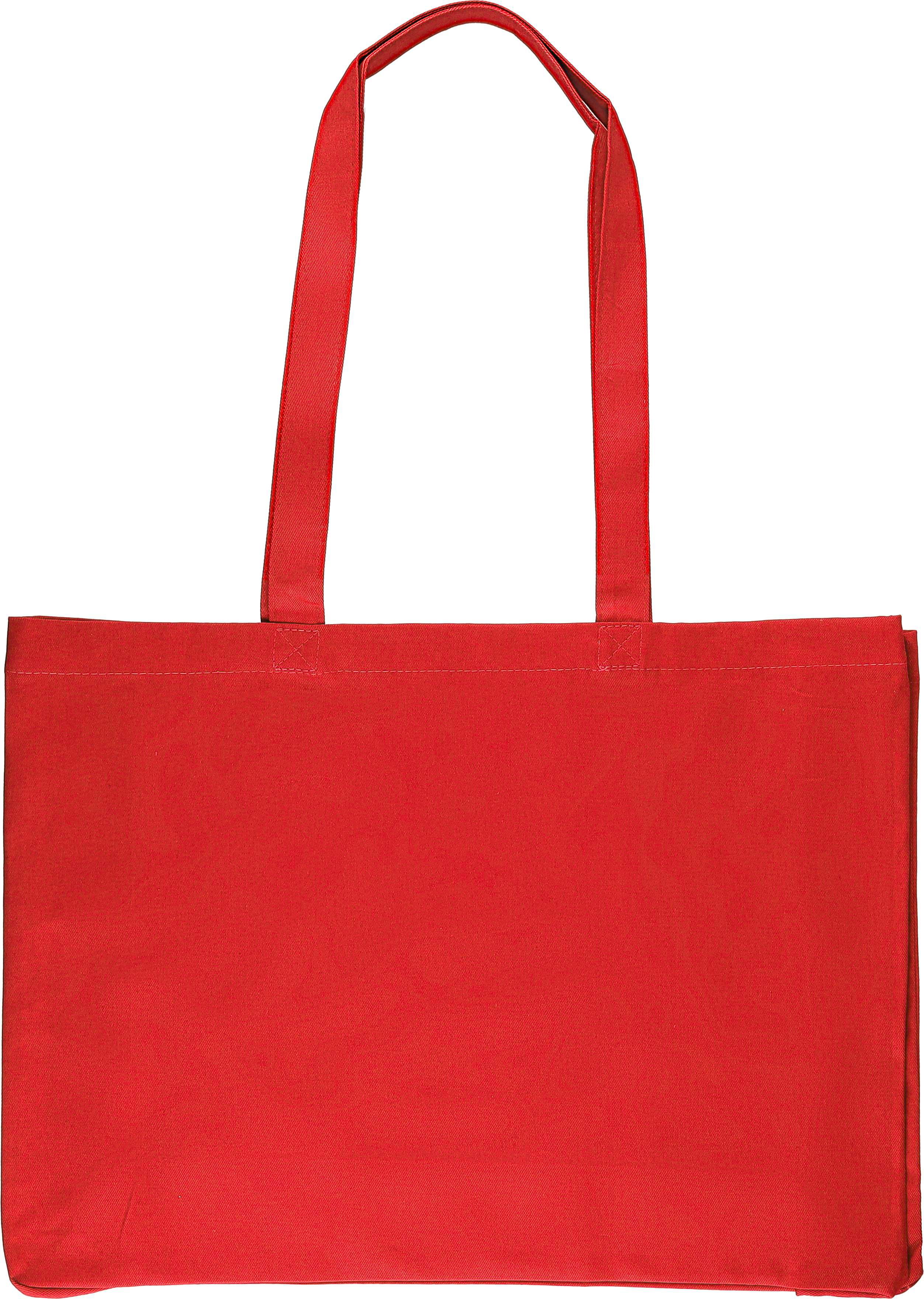 Shopping bag Isaac – Cotton – 10 cm gusset, red