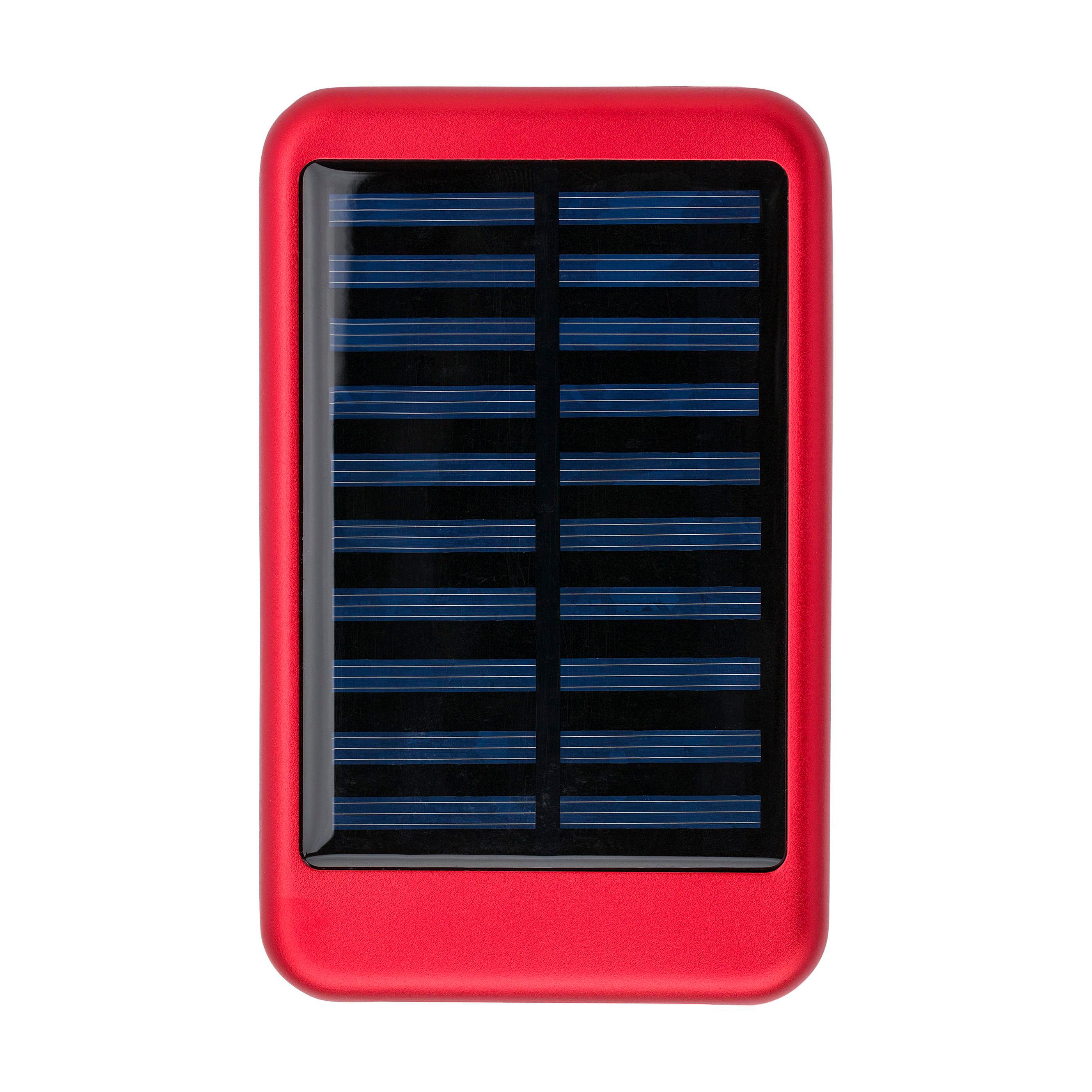 Powerbank Tycho – Aluminium – Solar – 4.000 mAh, rot