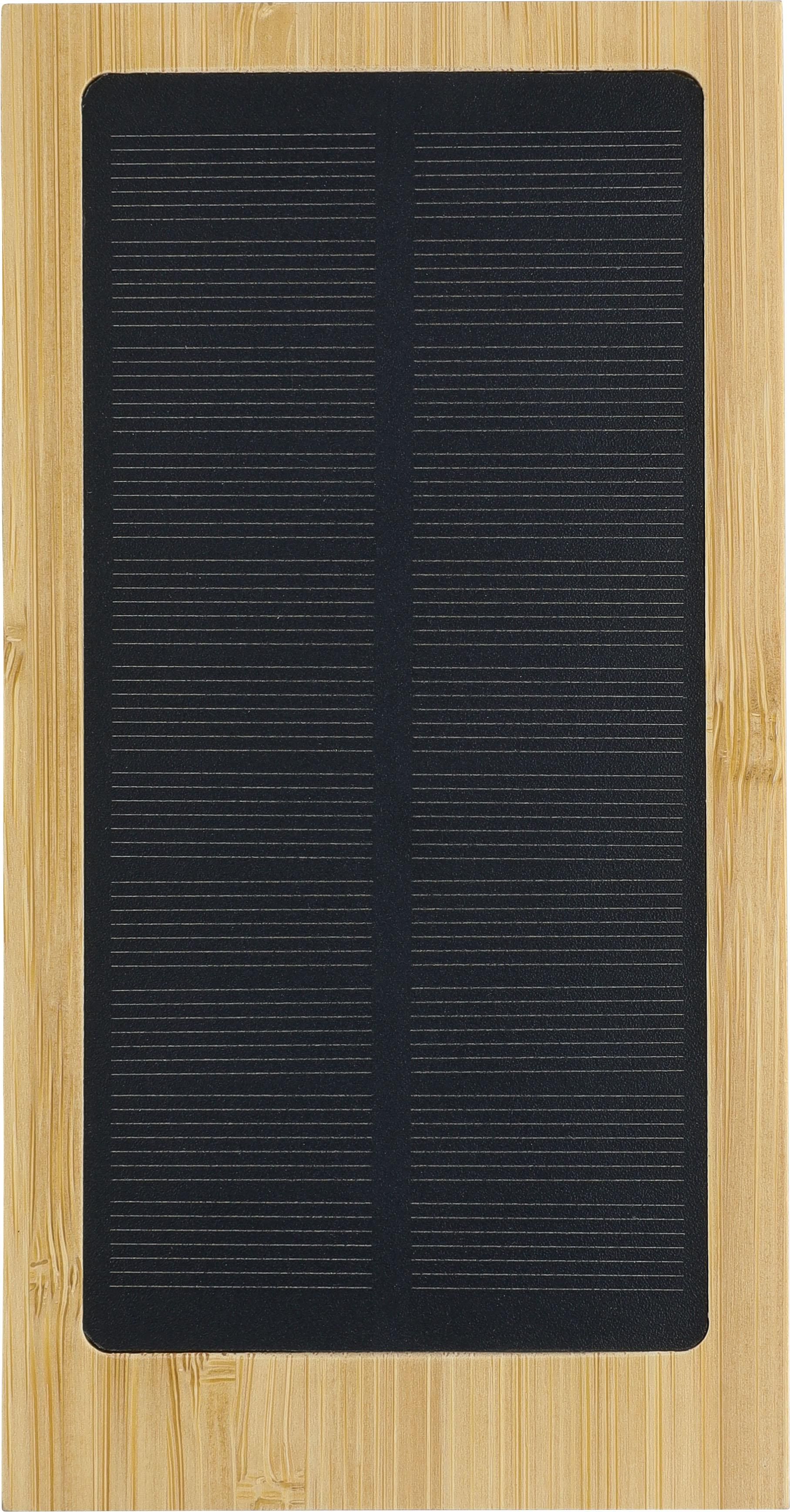 Power bank Elz – Bamboo – Solar – 10,000 mAh, brown