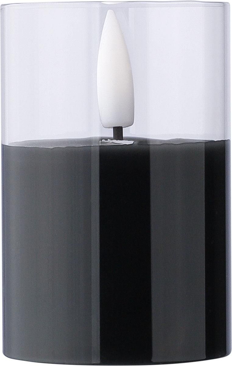 LED candle Serin – Glass holder, black