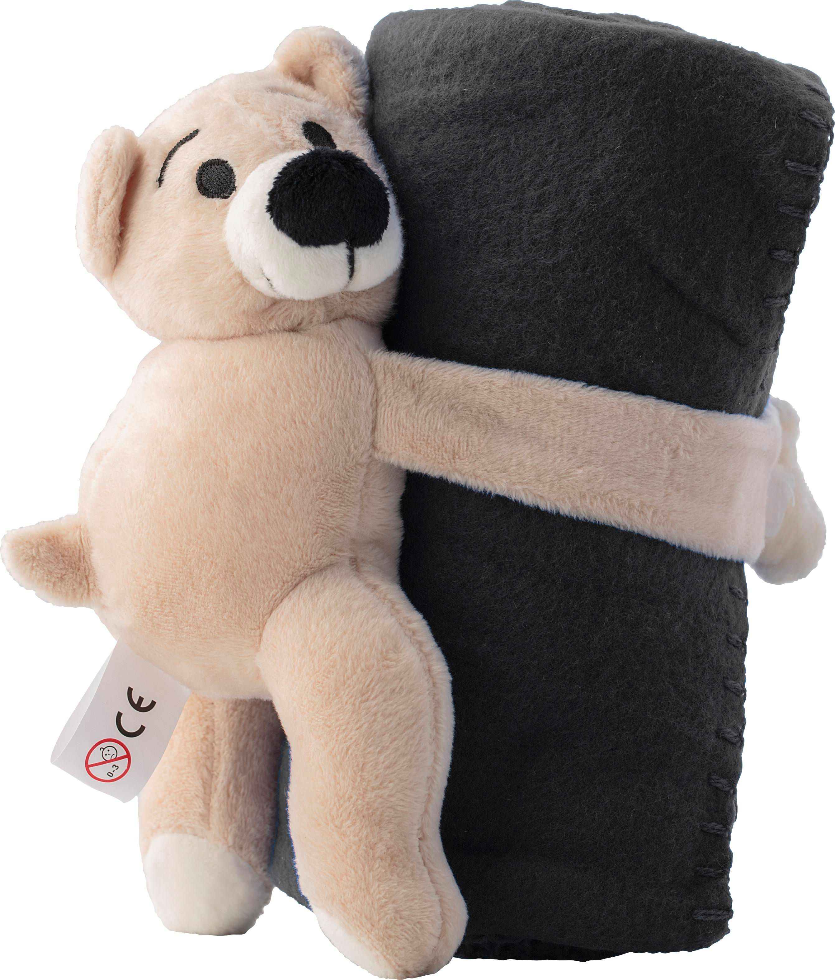 Kuscheltier Owen – Bär mit Decke, schwarz