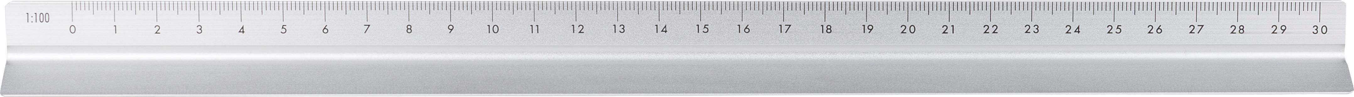 Règle triangulaire Tavi – 30 cm, argenté
