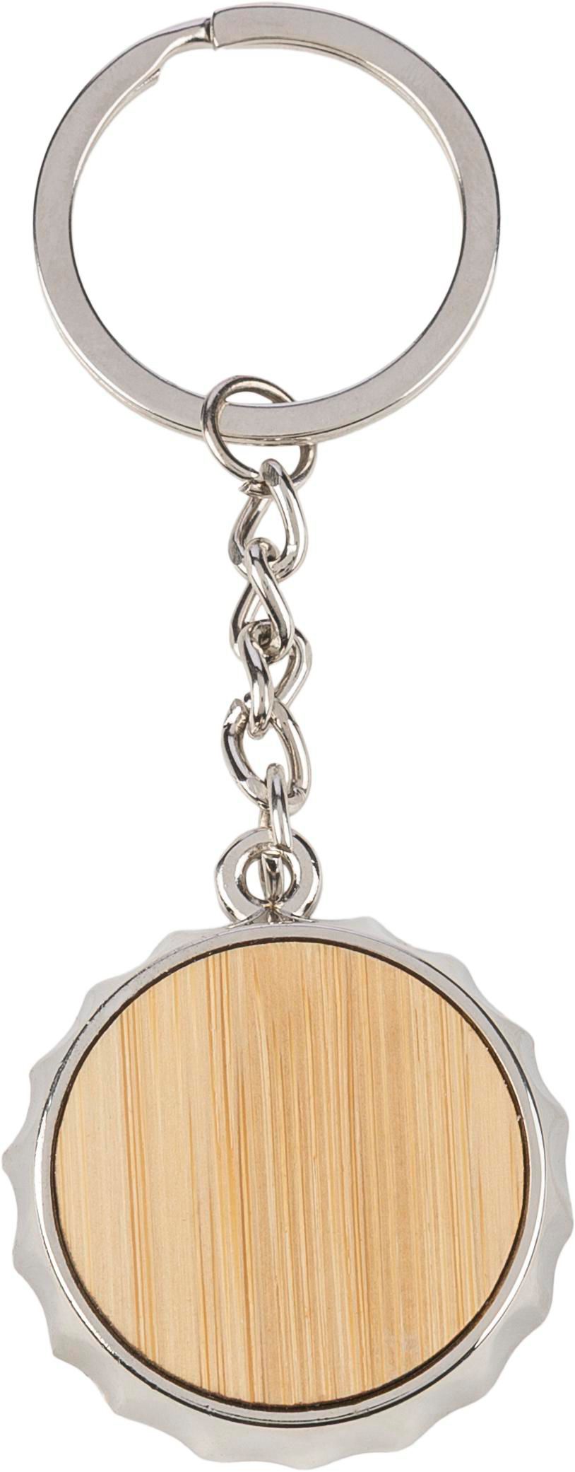 Key chain with bottle opener Finn – Bamboo inlay, brown