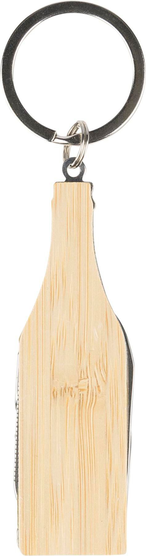 Key chain with multi-tool Inaya – Bamboo, brown