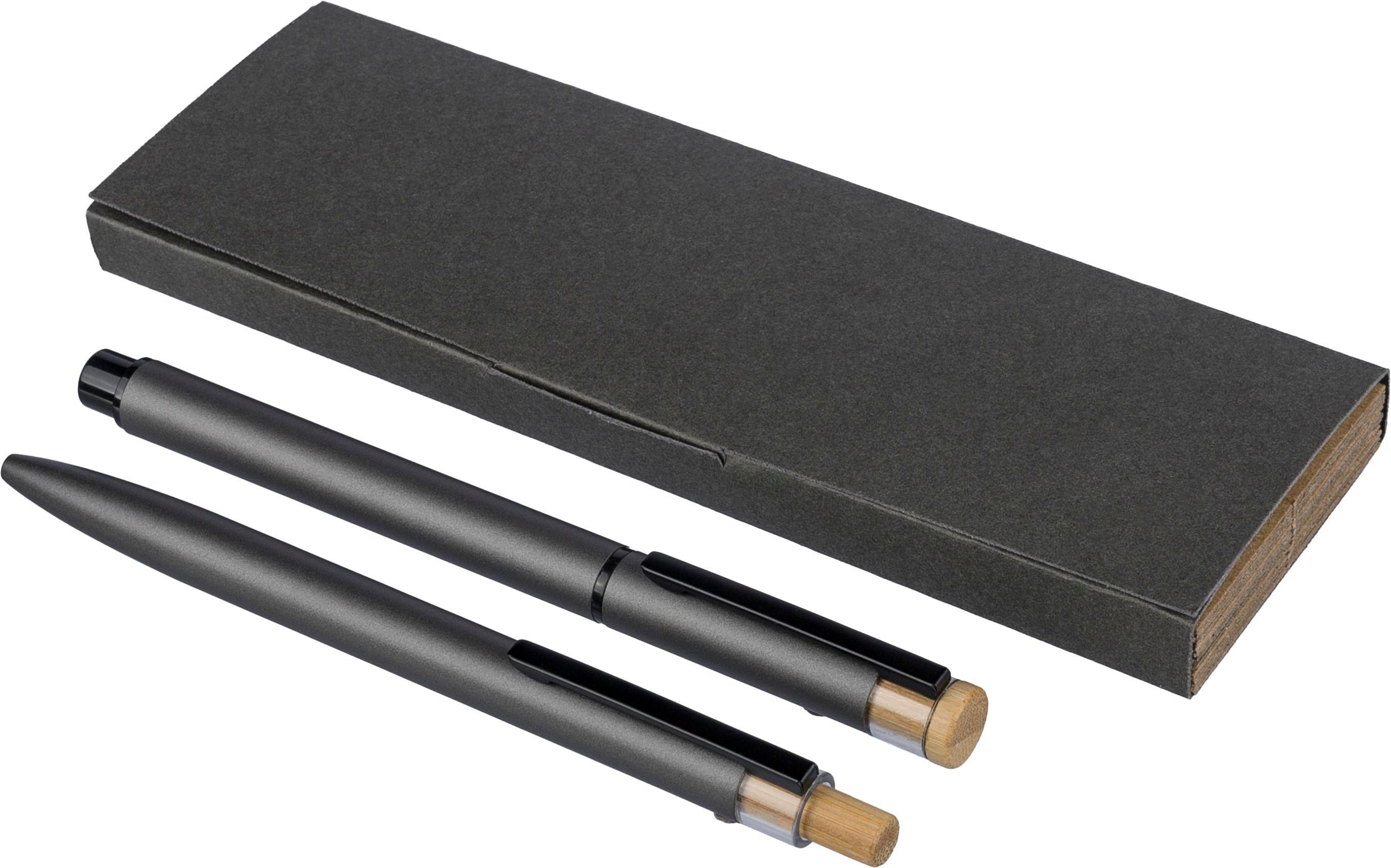 Pen set Ilaria – Lacquered – 2 items, grey