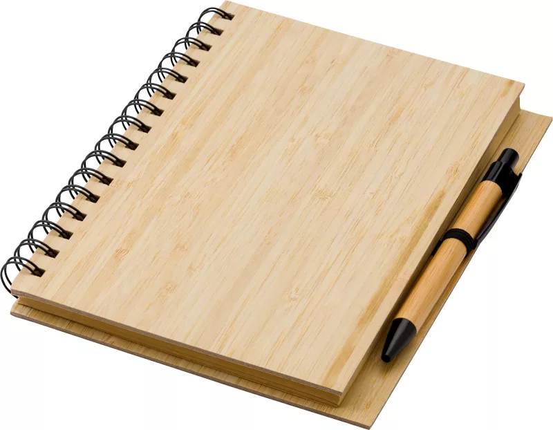 Notebook Carmen – Bamboo – A5 – Lined – With ballpen, brown