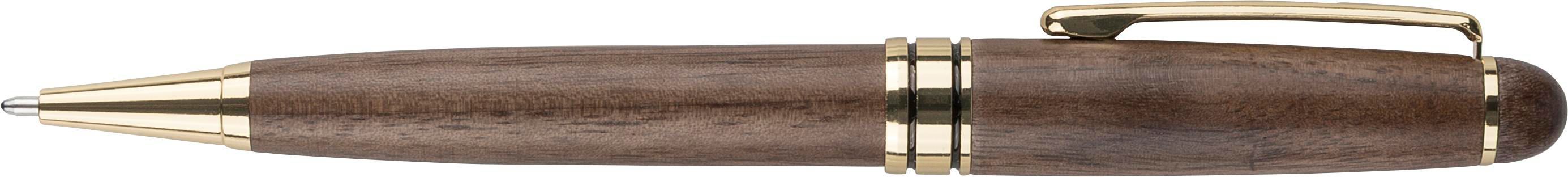 Stylo bille Noa – Bois de noyer – Rotatif, brun