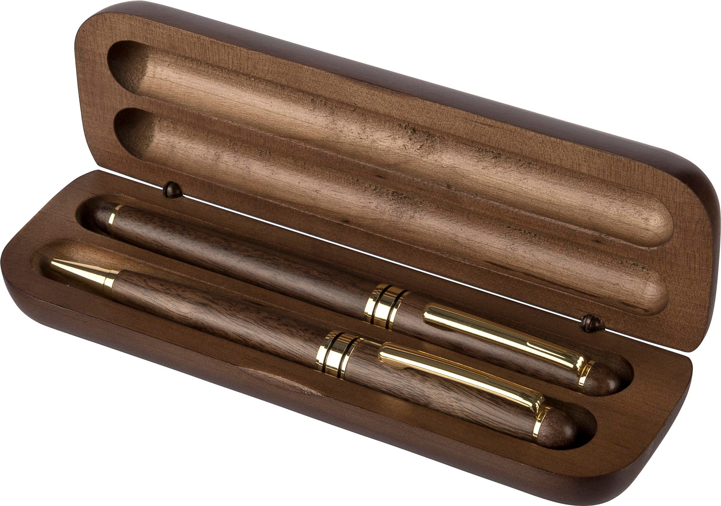 Parure d'écriture Adelina – Bois de noyer – 2 pièces, brun