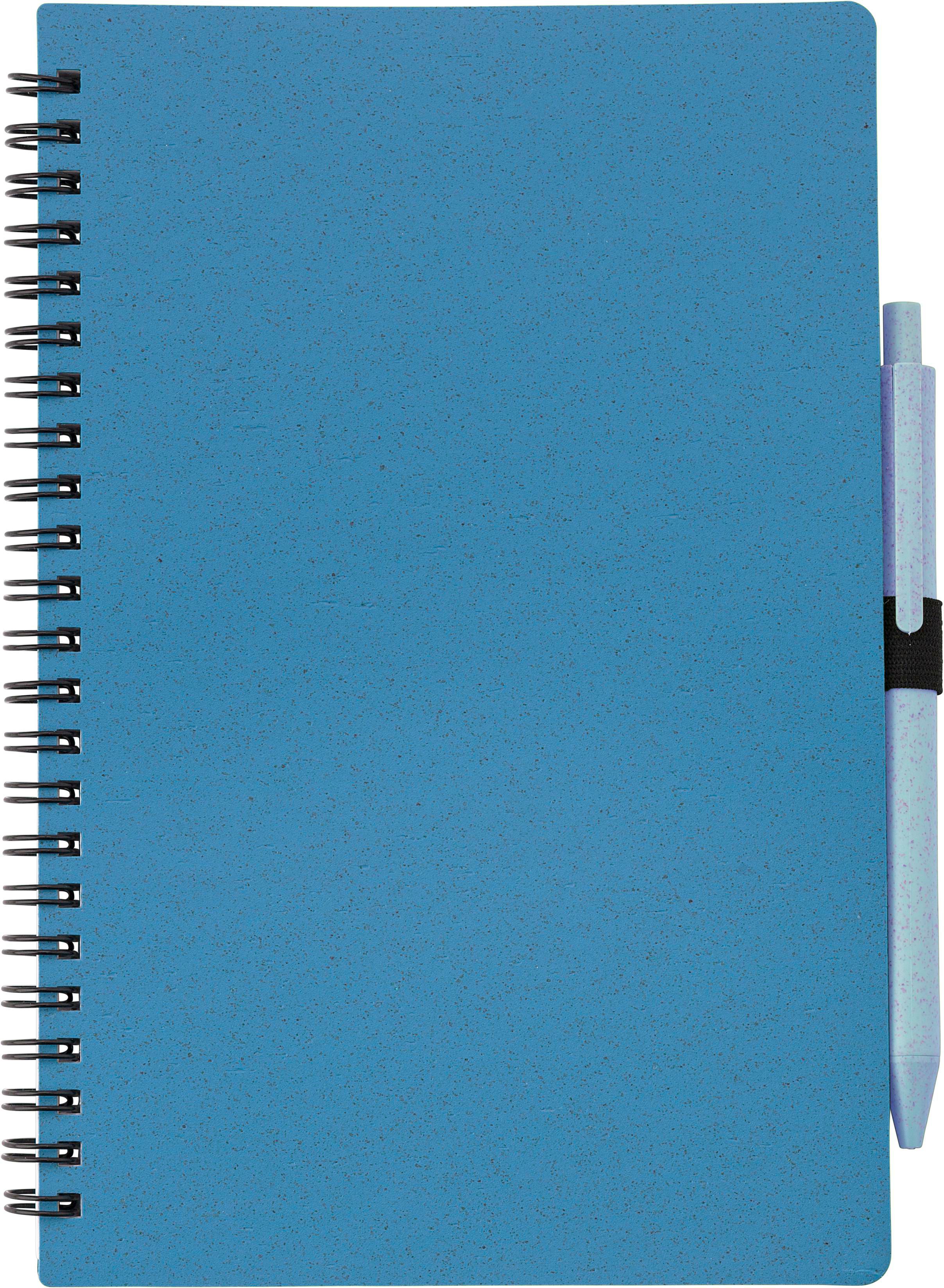 Notebook Massimo – Wheat straw – A5 – Lined, blue