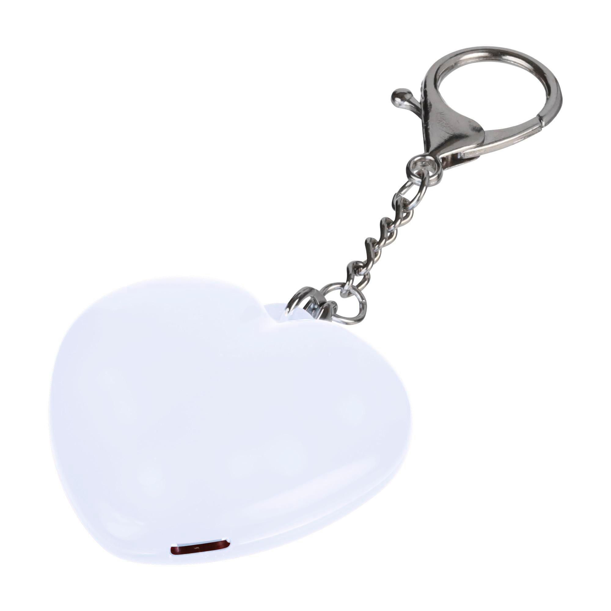 Schlüsselanhänger mit Licht Gleamo – Herzform, weiß